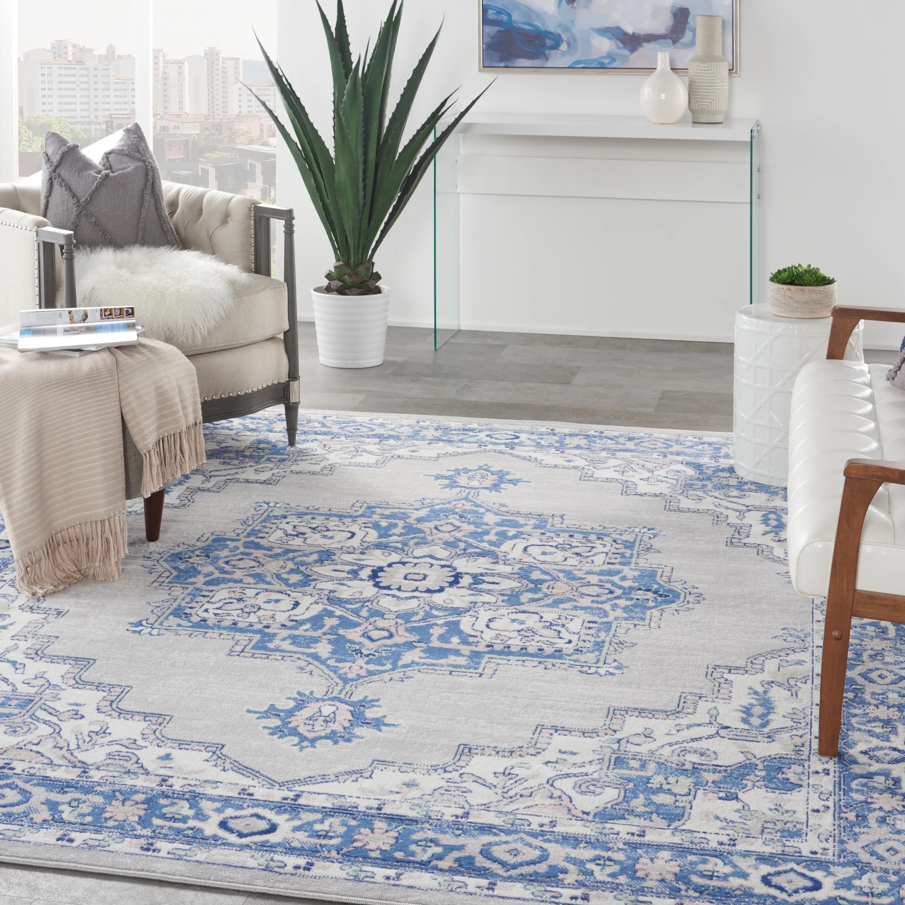 Nourison Whimsicle Modern Persian Floral Medallion Area Rug