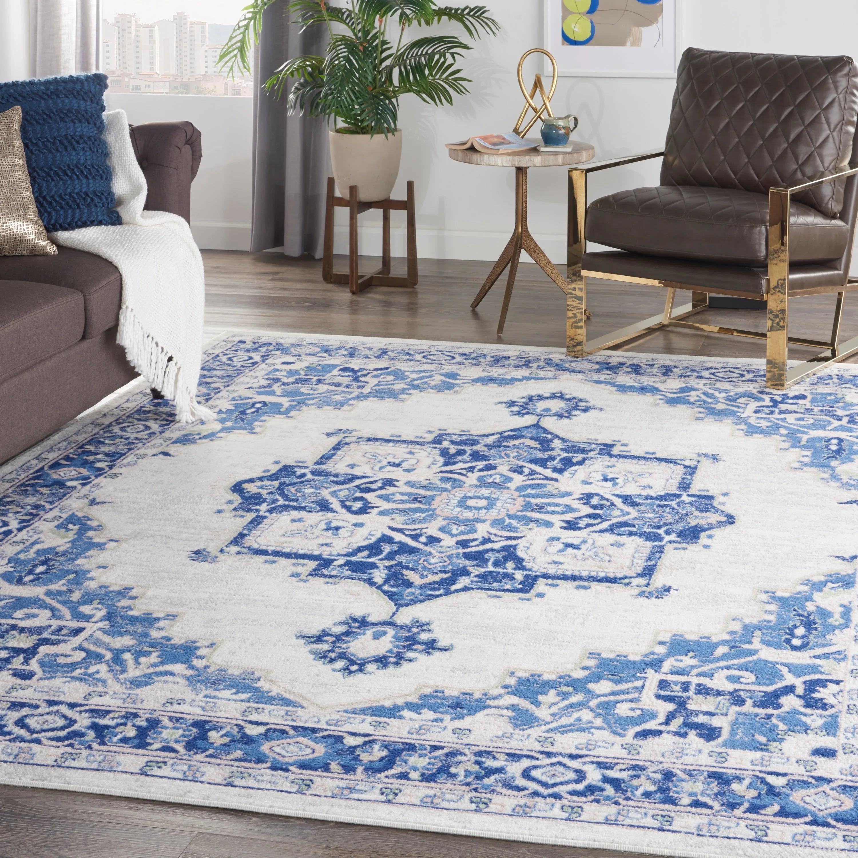 Nourison Whimsicle Modern Persian Floral Medallion Area Rug