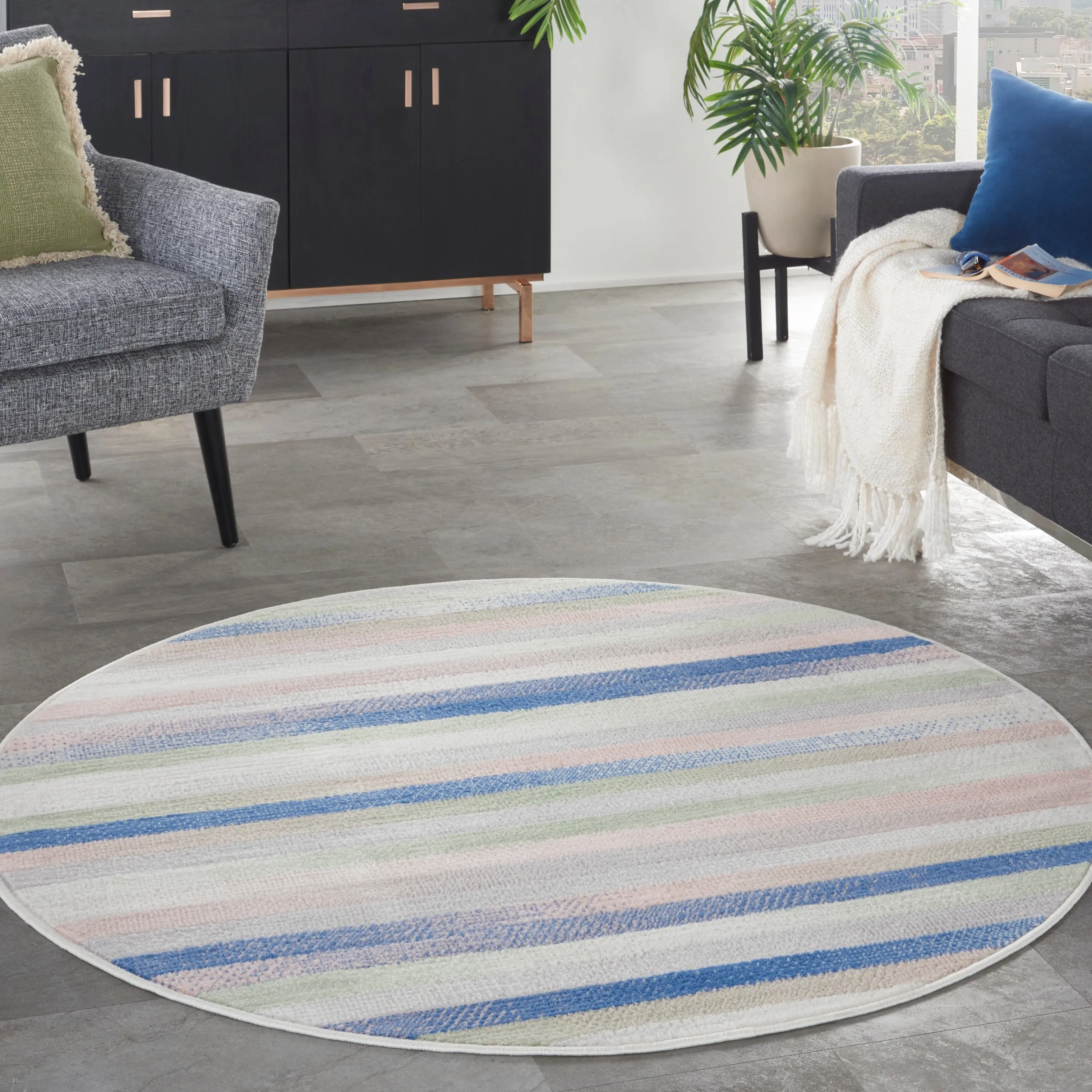 Nourison Whimsicle Modern Striped Abstract Area Rug