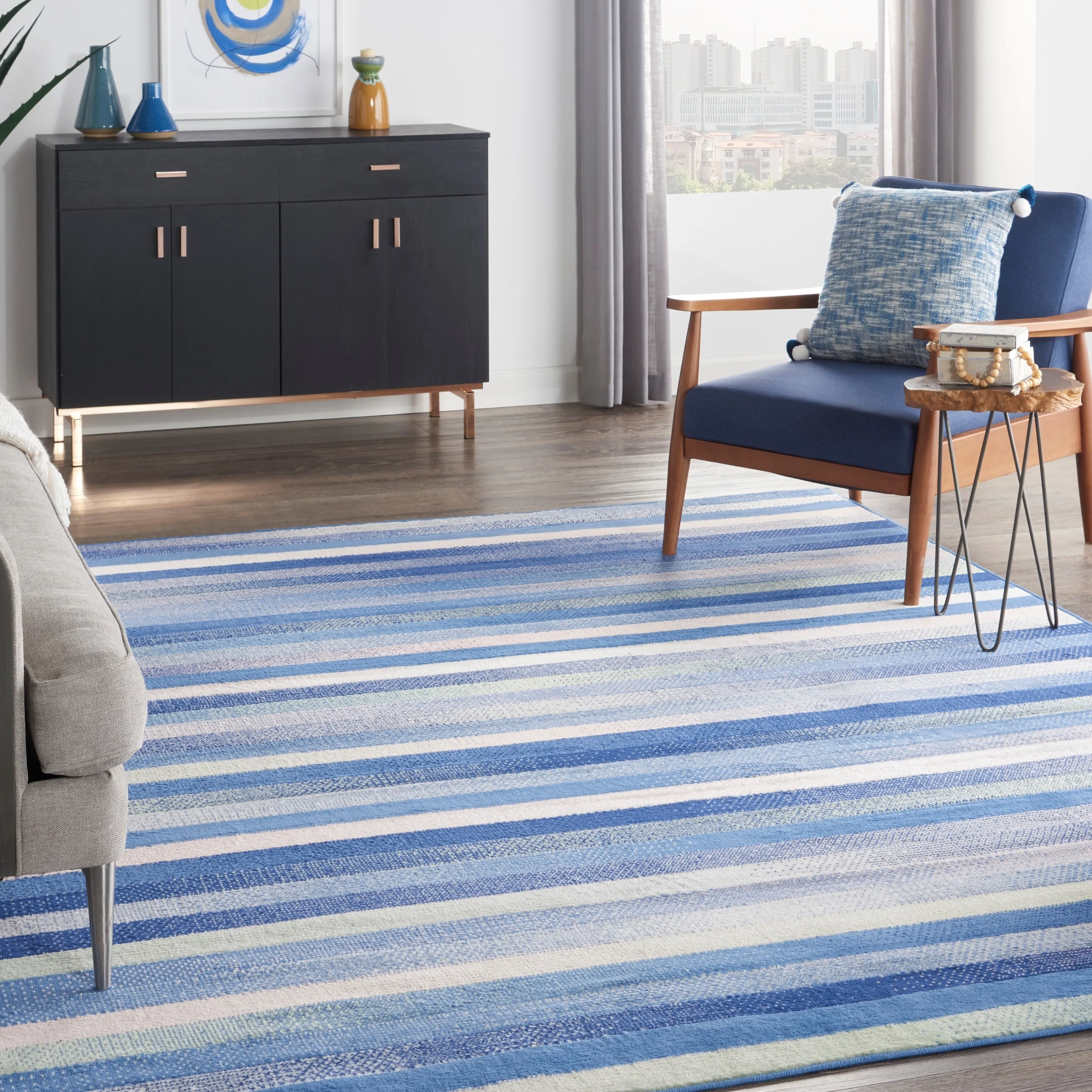 Nourison Whimsicle Modern Striped Abstract Area Rug