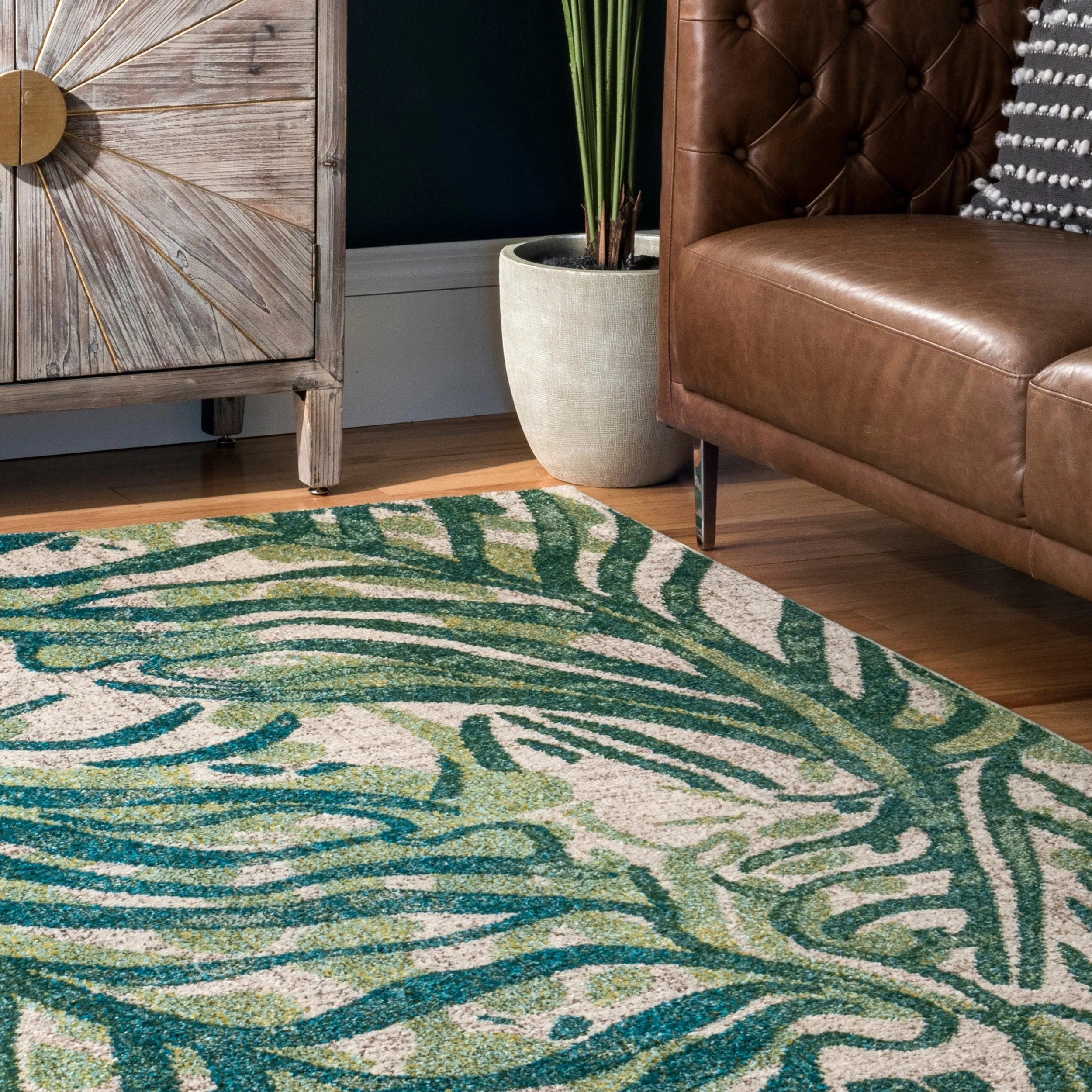 Nuloom Cali Abstract Leaves Area Rug