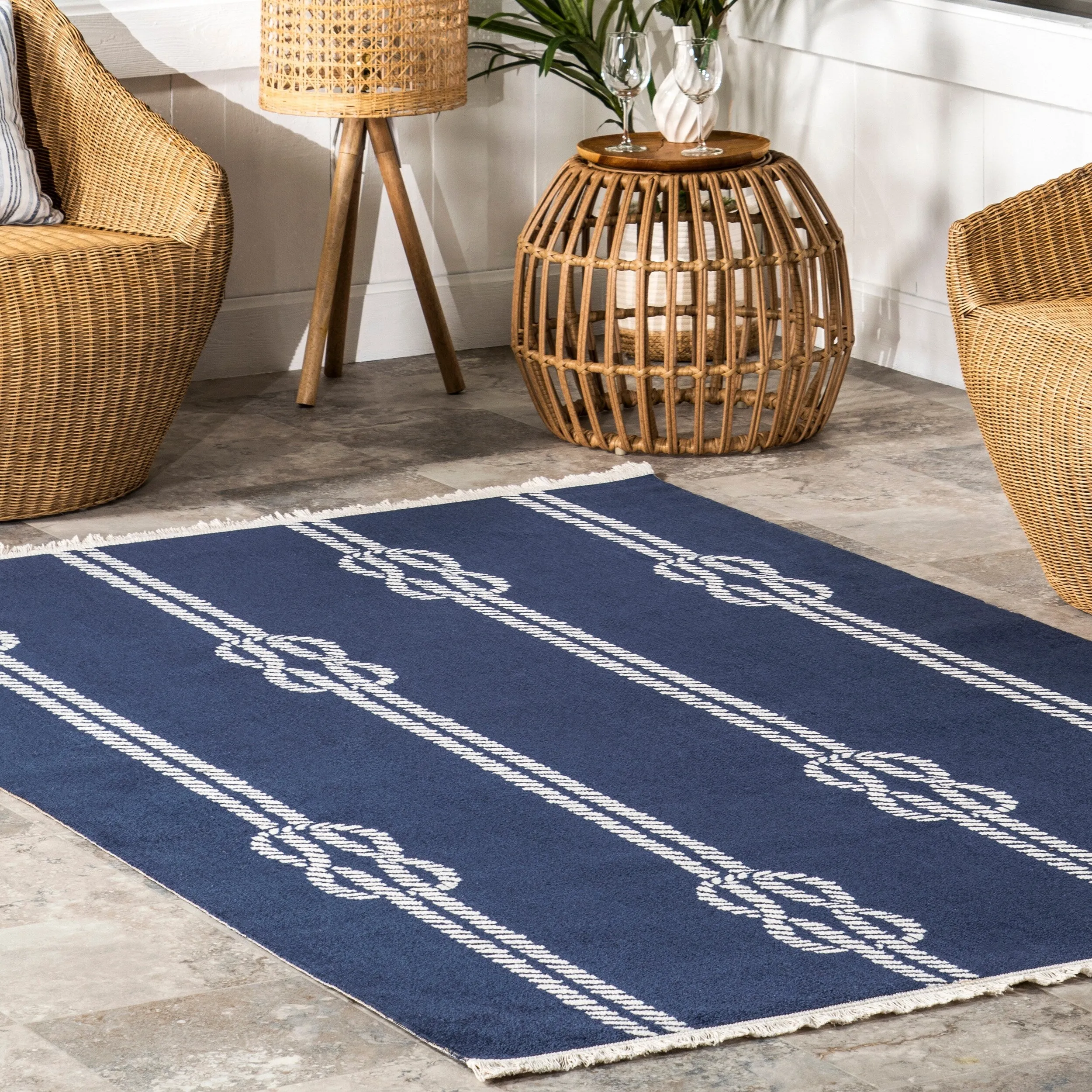 Nuloom Ida Coastal Ropes Indoor/Outdoor Fringe Area Rug