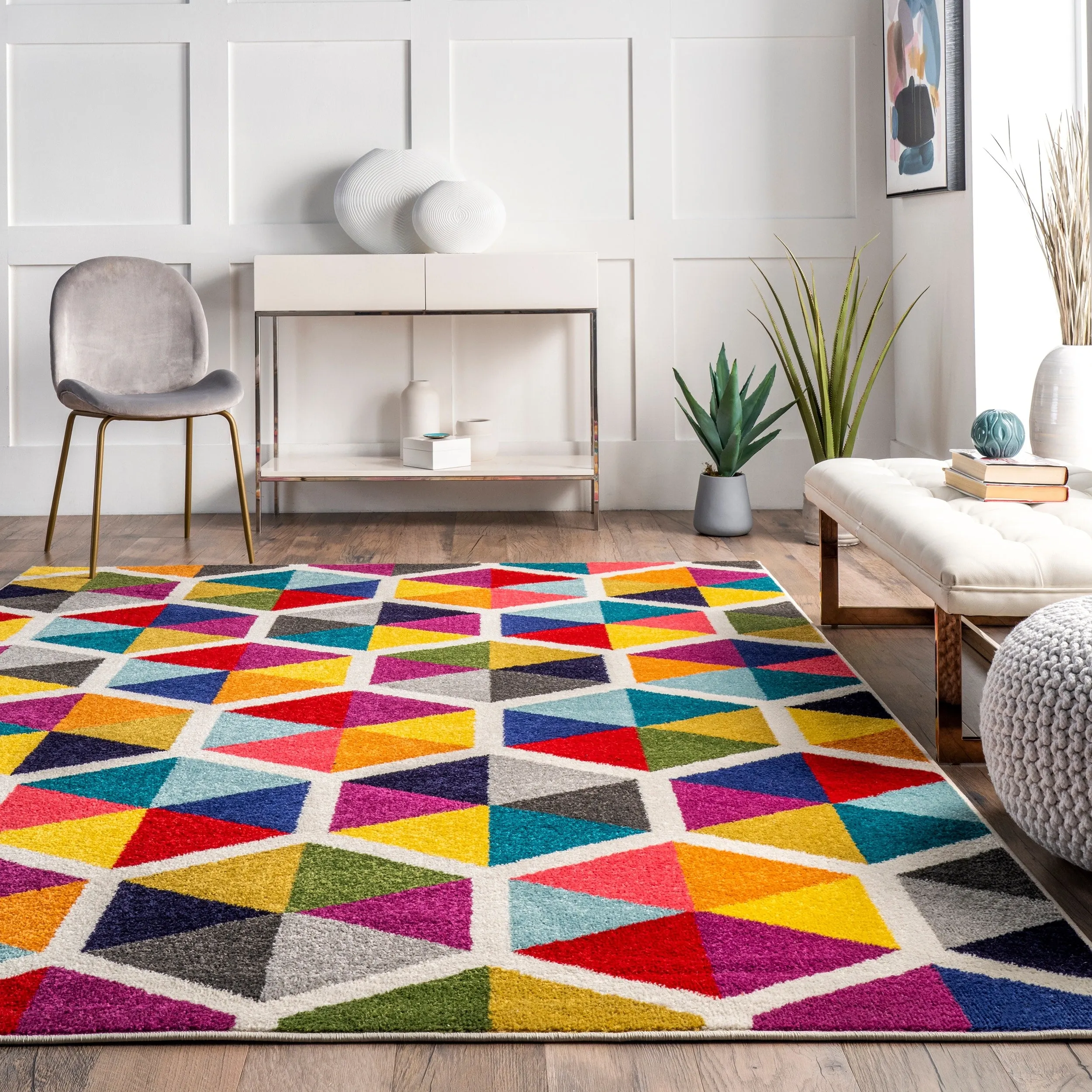 Nuloom Maris Colorful Geometric Tiles Area Rug
