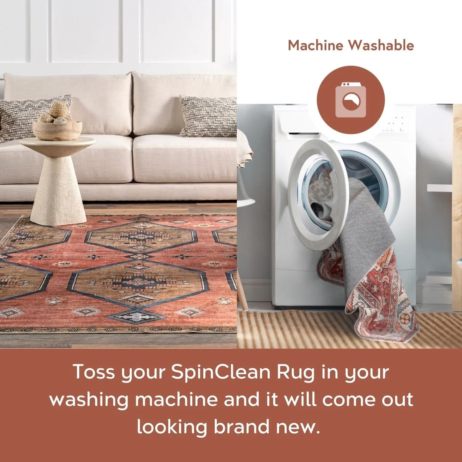 Nuloom Marlena SpinClean Faded Floral Machine Washable Area Rug