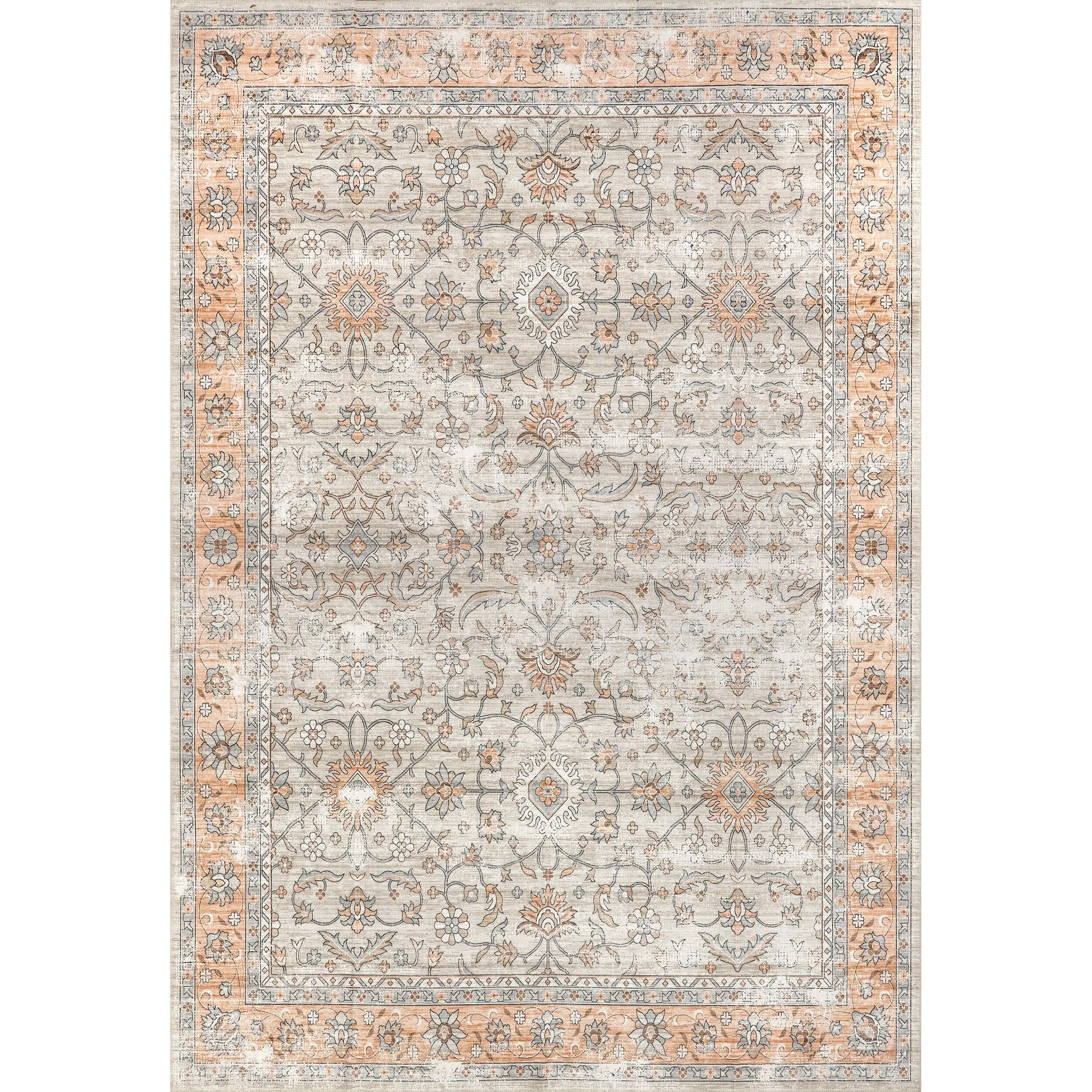 Nuloom Marlena SpinClean Faded Floral Machine Washable Area Rug