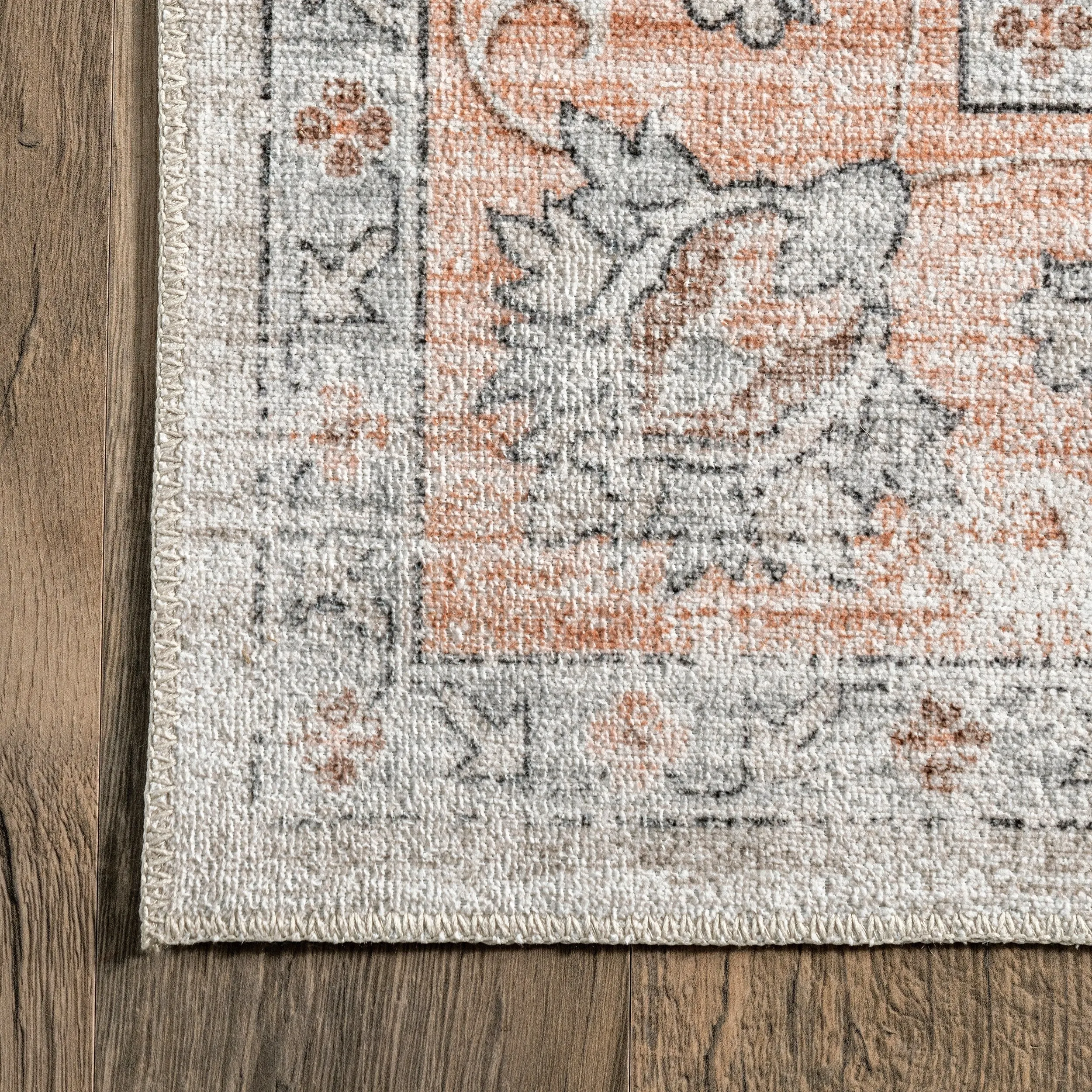 Nuloom Marlena SpinClean Faded Floral Machine Washable Area Rug