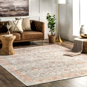 Nuloom Marlena SpinClean Faded Floral Machine Washable Area Rug