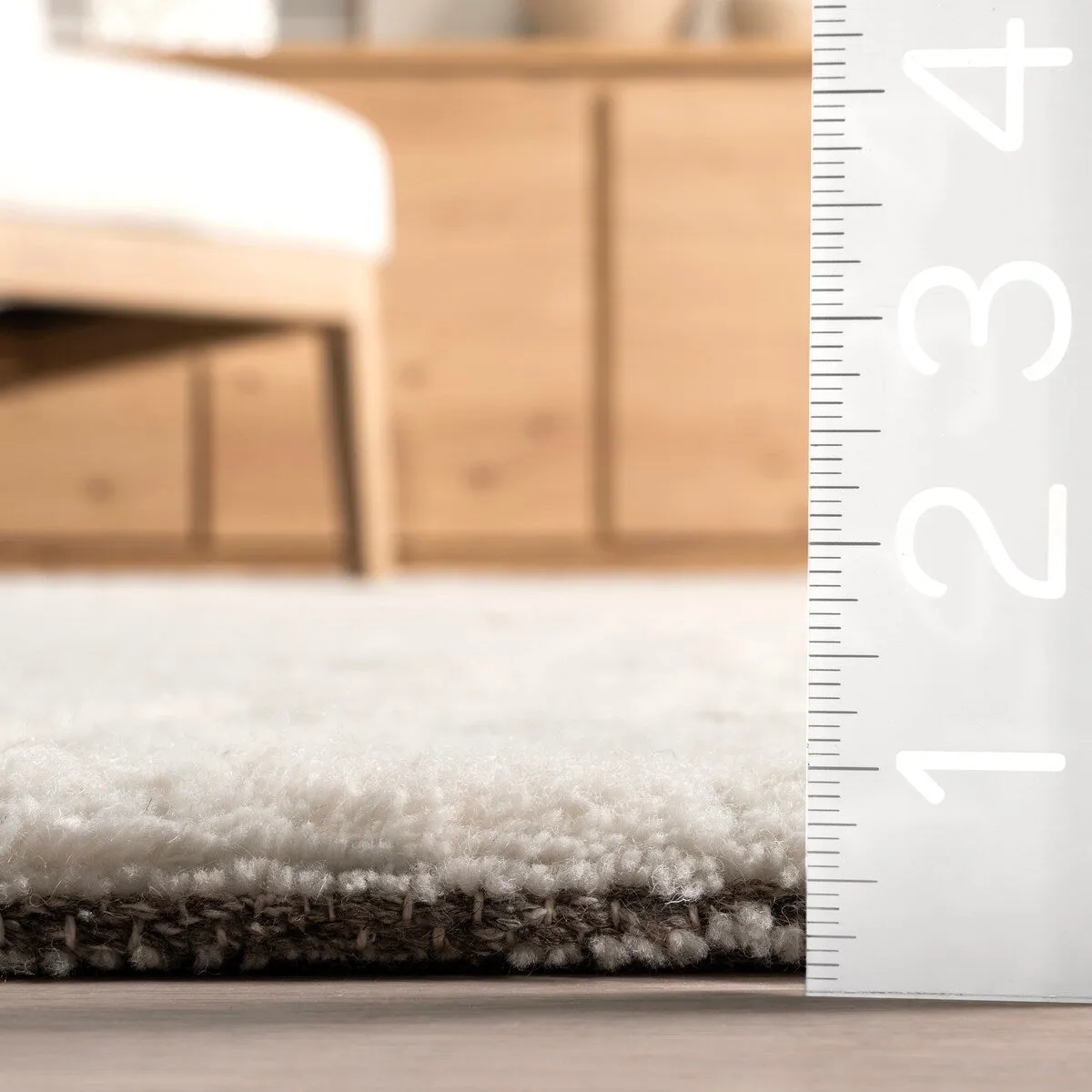 Nuloom Rasima Modern Geometric High-Low Wool Area Rug