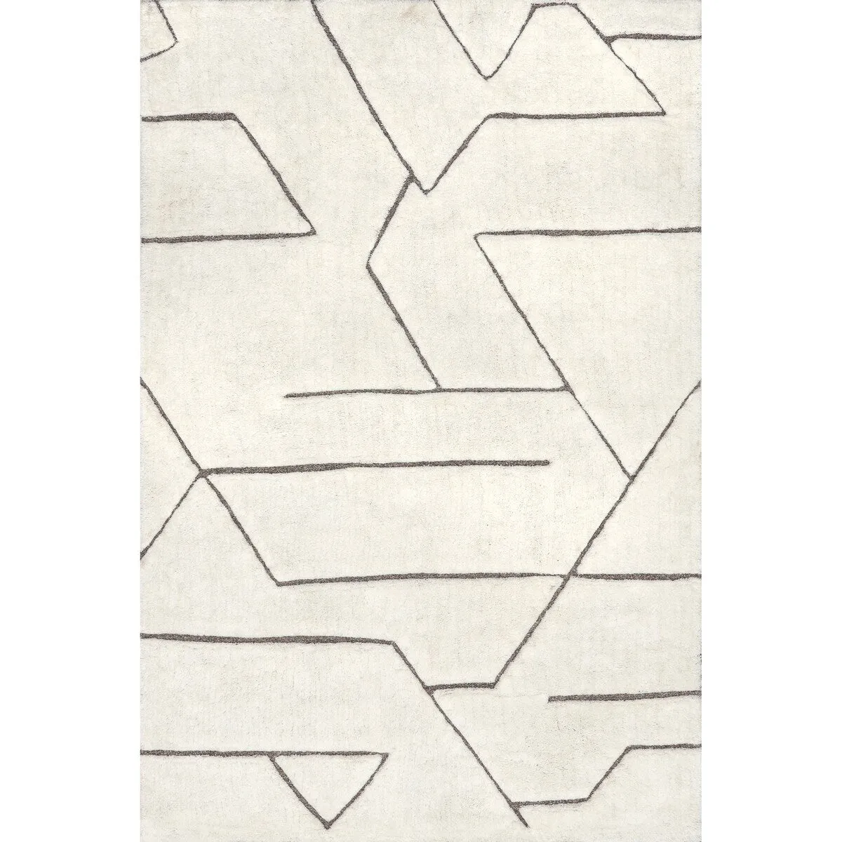 Nuloom Rasima Modern Geometric High-Low Wool Area Rug