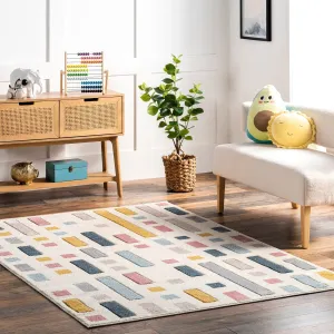 Nuloom Sandrine Scattered Blocks Kids Area Rug