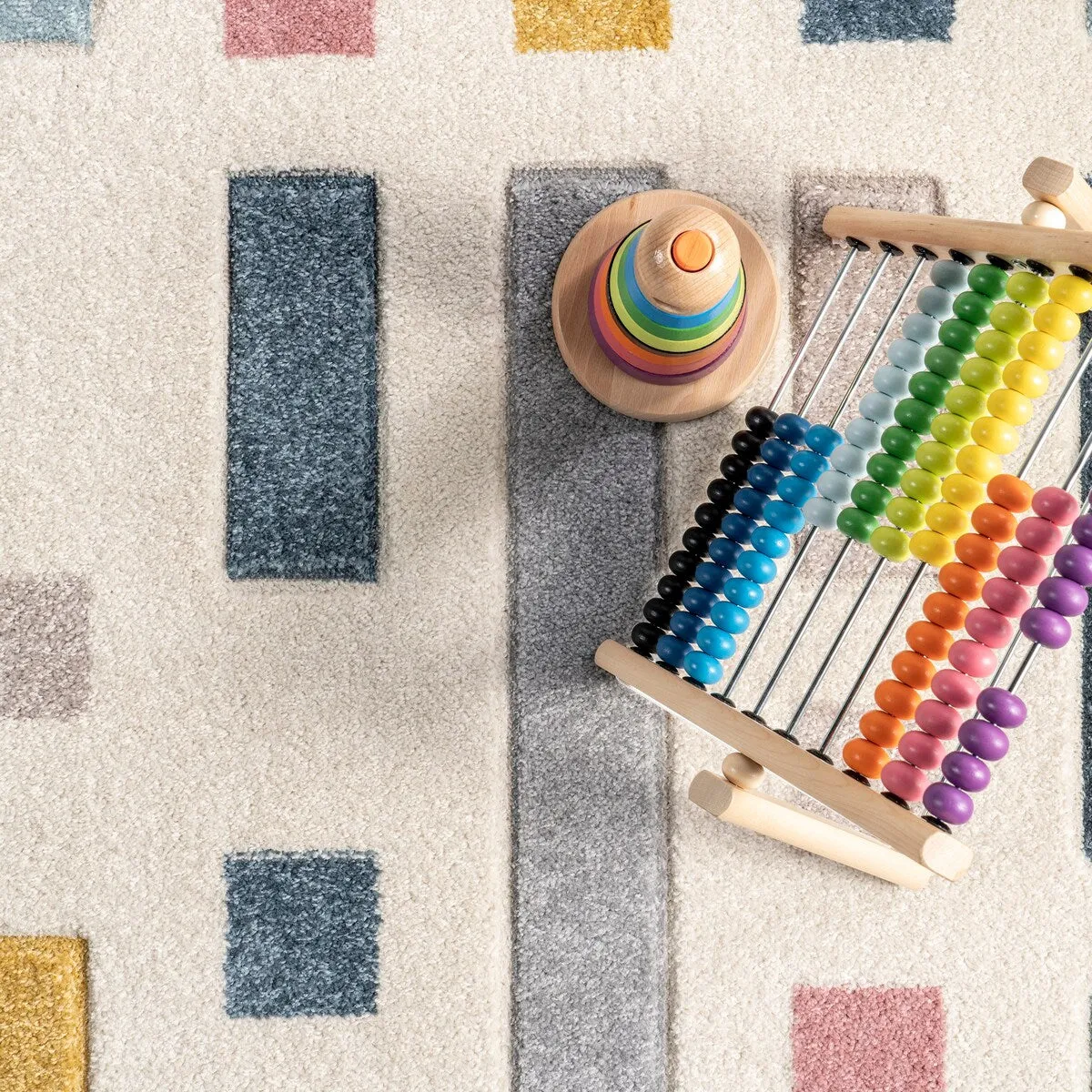 Nuloom Sandrine Scattered Blocks Kids Area Rug
