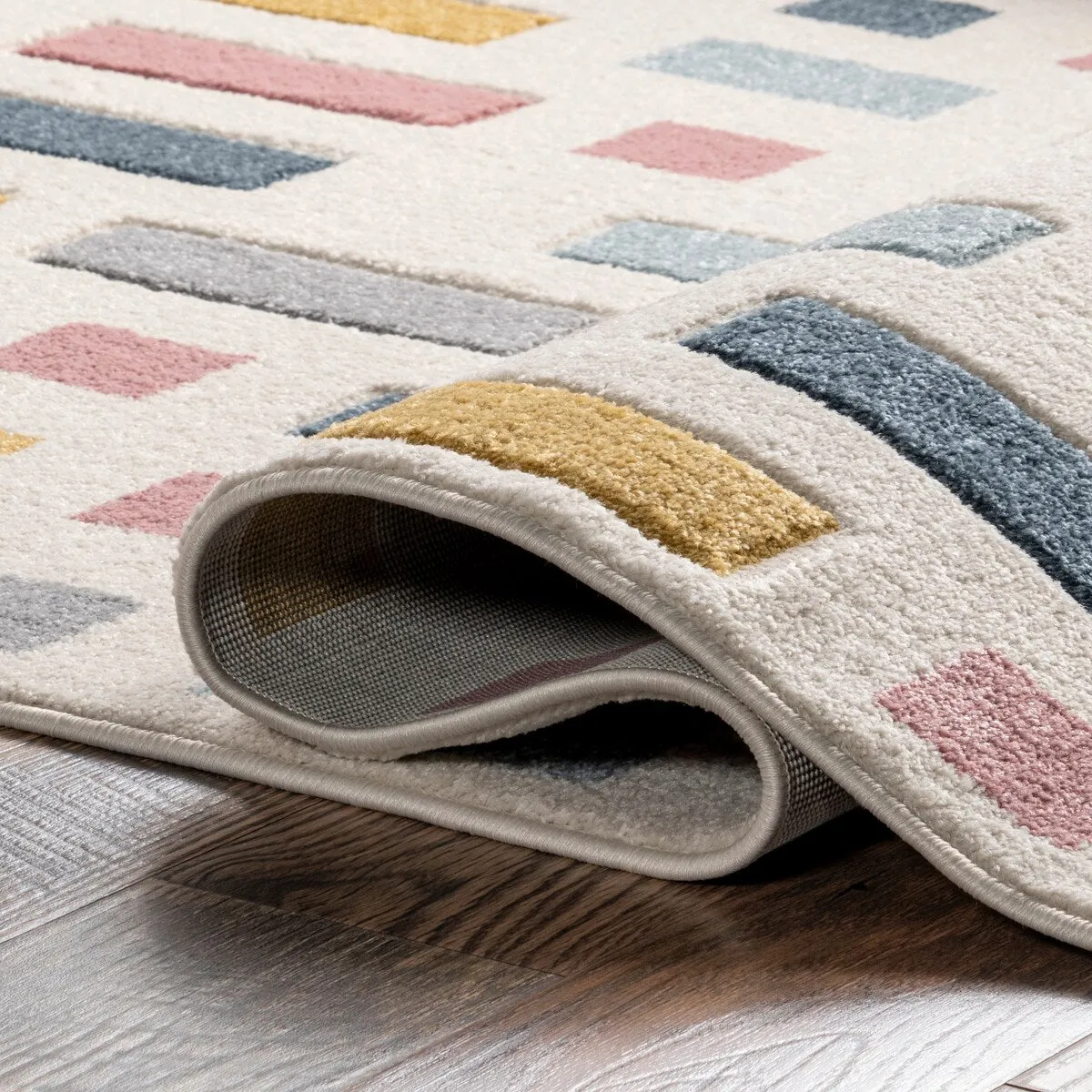 Nuloom Sandrine Scattered Blocks Kids Area Rug