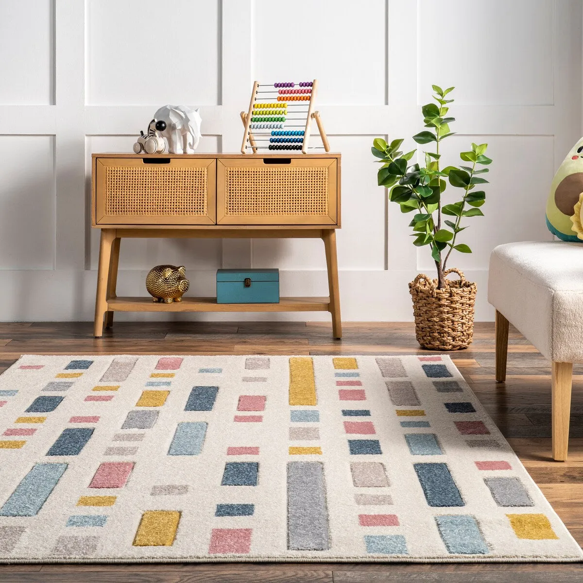 Nuloom Sandrine Scattered Blocks Kids Area Rug