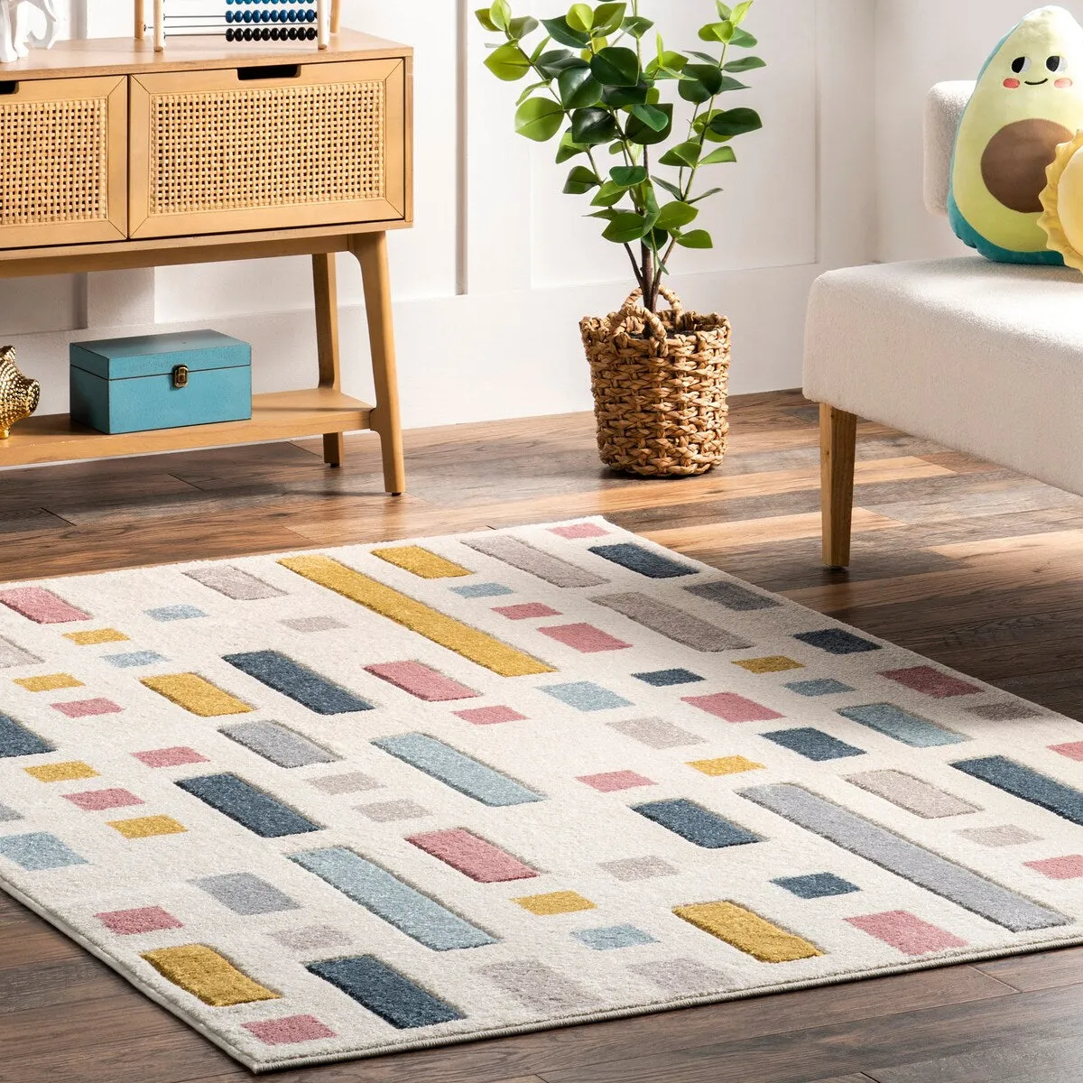 Nuloom Sandrine Scattered Blocks Kids Area Rug