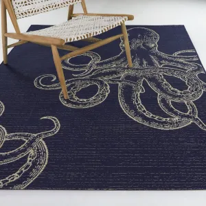 Octavius Coastal Octopus Area Rug