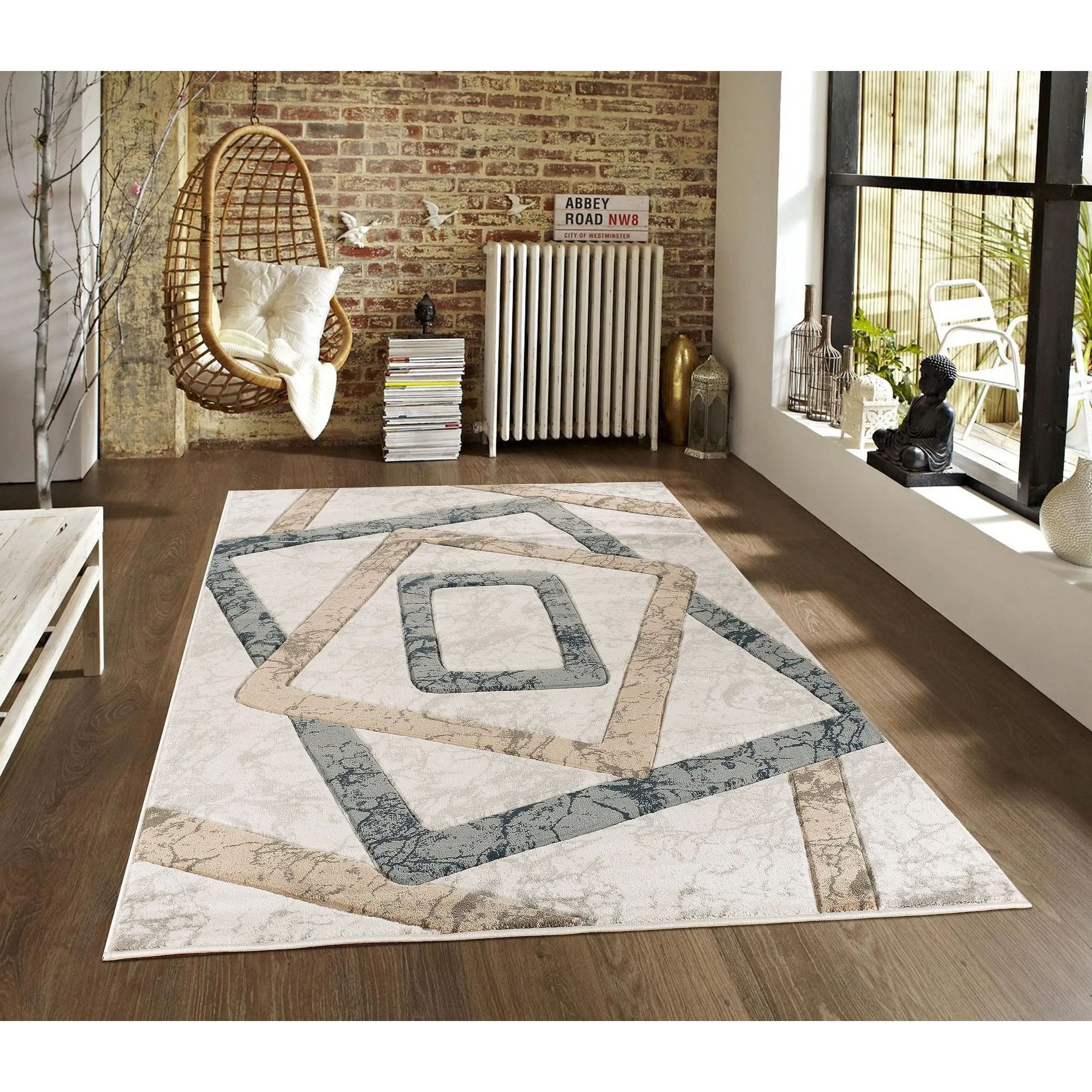Orelsi Collection White/Cream Area Rug