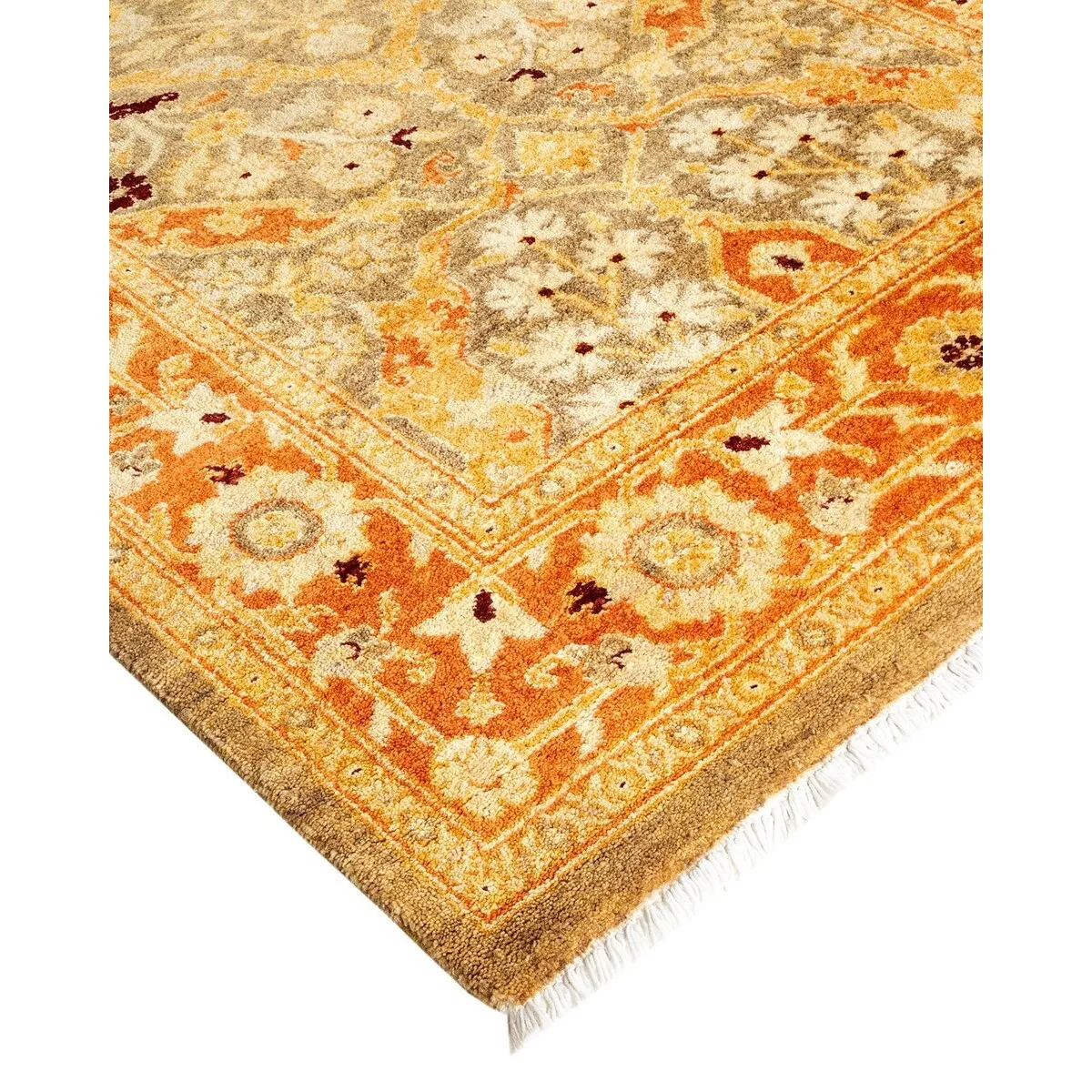 Overton Hand Knotted Wool Vintage Inspired Traditional Ottoman Green Runner Rug - 3' 1 x 22' 1