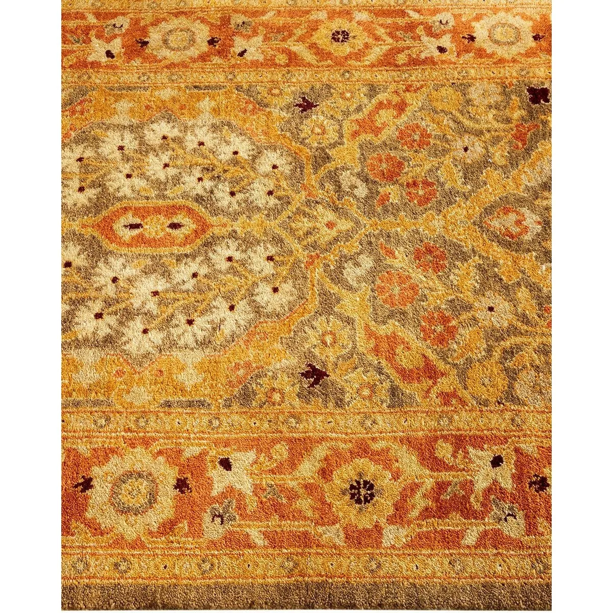 Overton Hand Knotted Wool Vintage Inspired Traditional Ottoman Green Runner Rug - 3' 1 x 22' 1