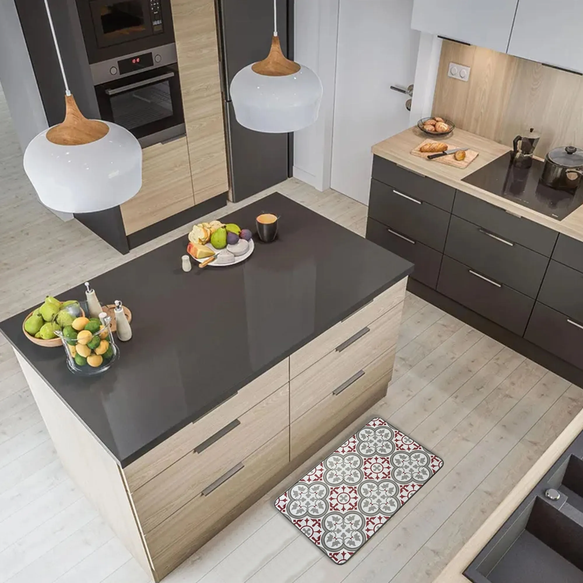 Paco Printed Kitchen Floor Mats - Tile Design