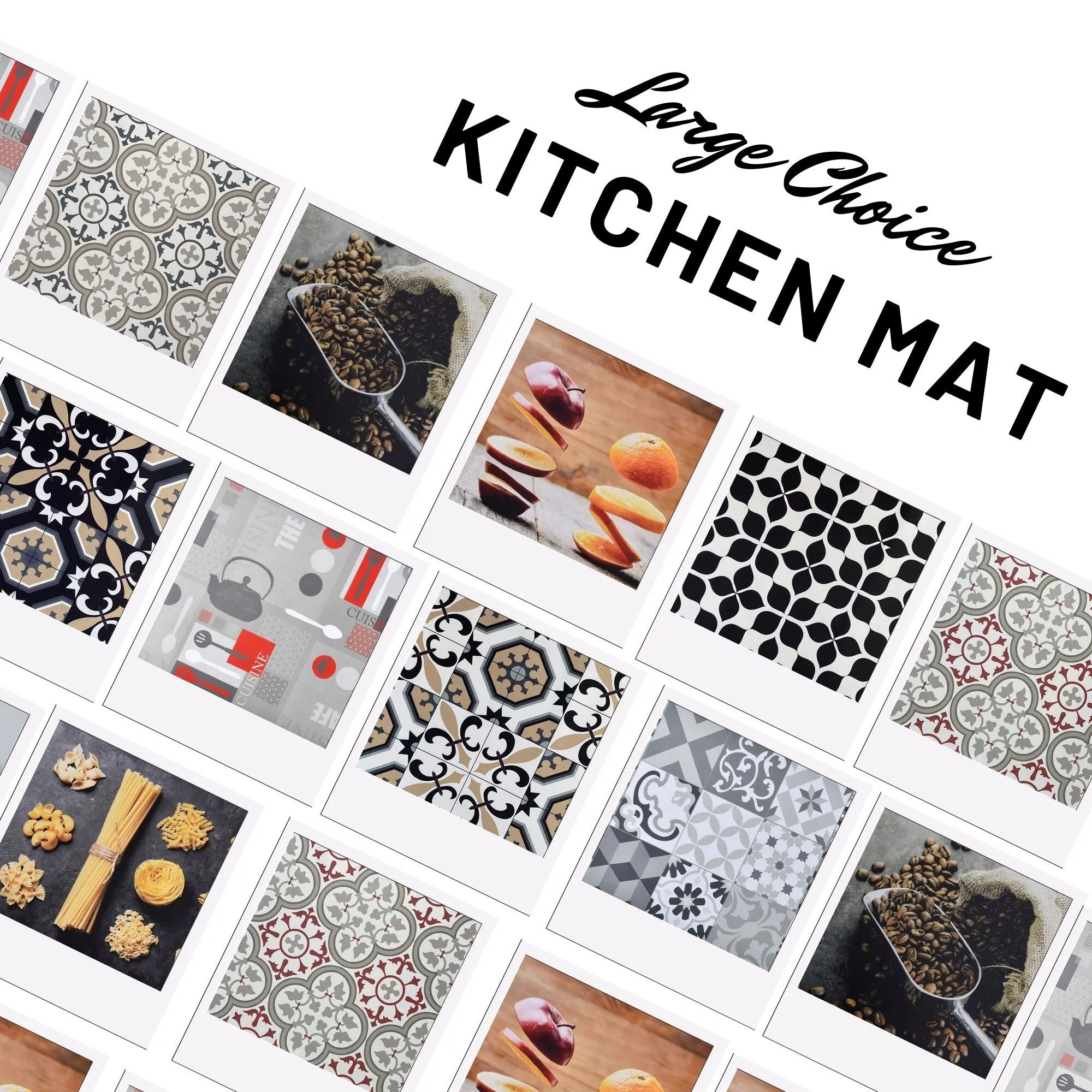 Paco Printed Kitchen Floor Mats - Tile Design
