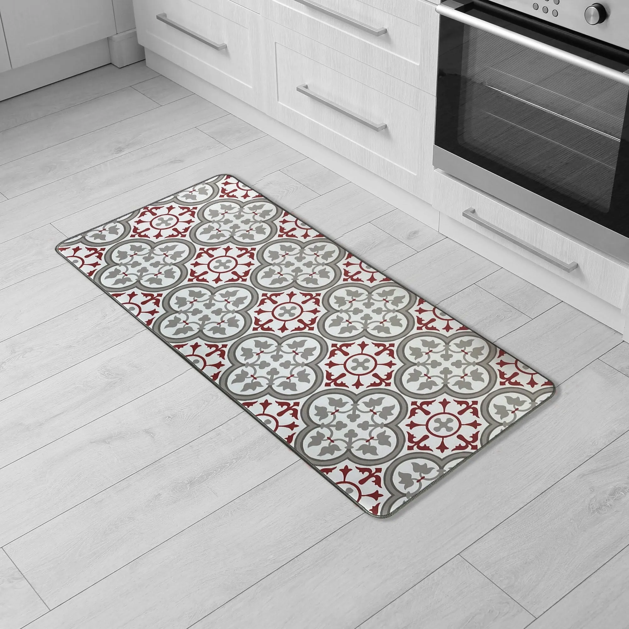 Paco Printed Kitchen Floor Mats - Tile Design