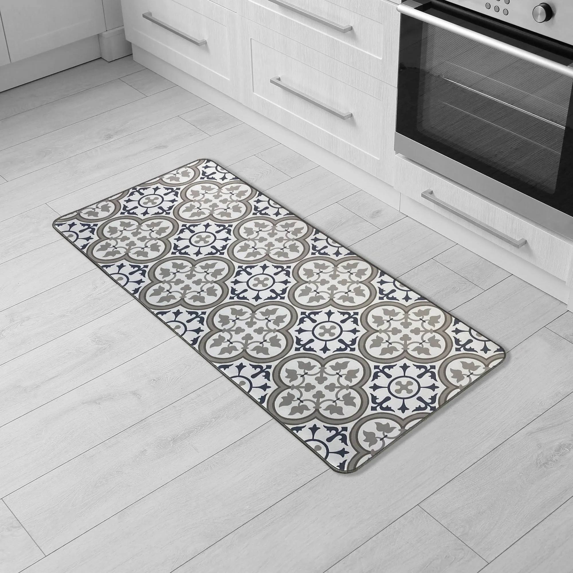 Paco Printed Kitchen Floor Mats - Tile Design
