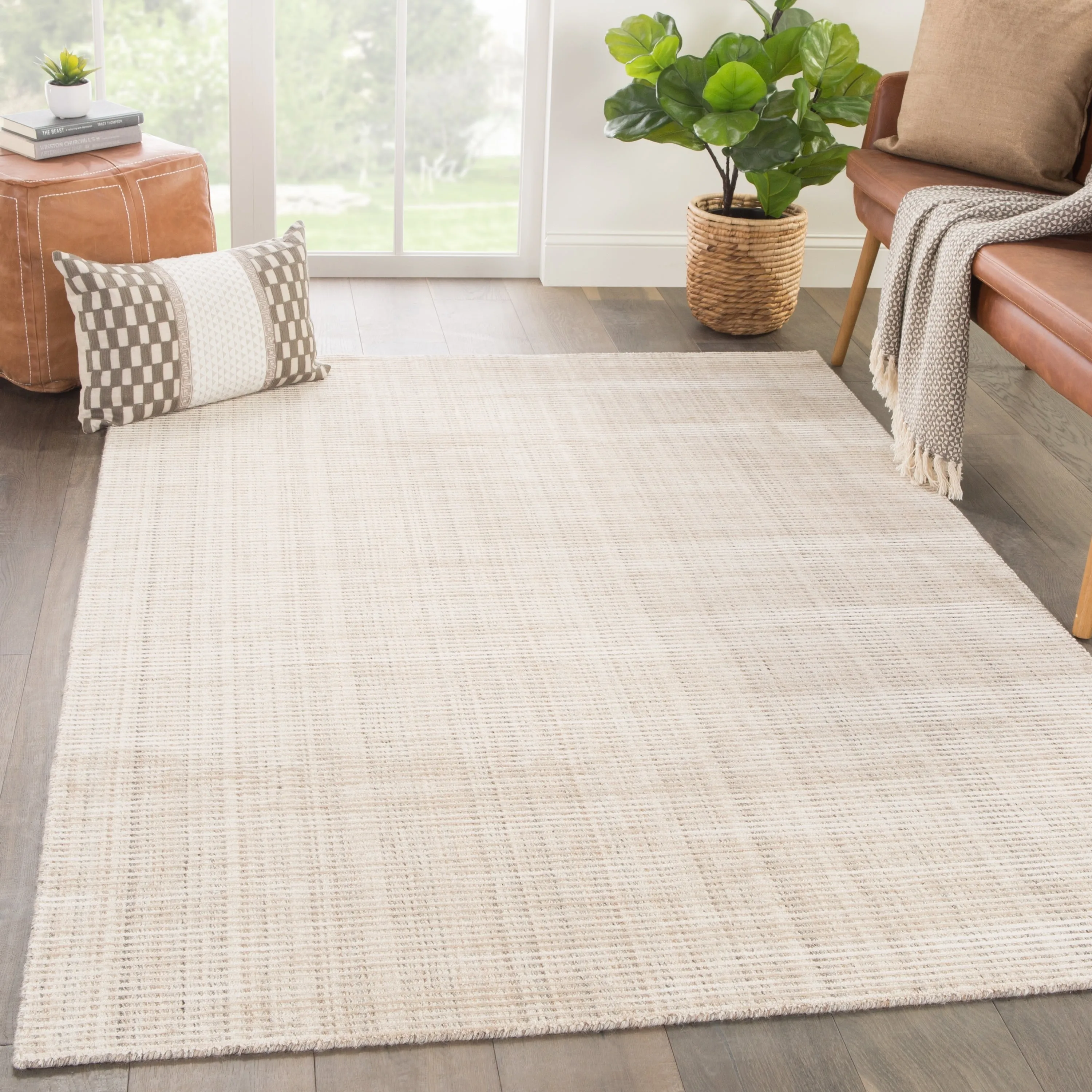 Phase Handmade Solid Color Textured Wool/ Viscose Area Rug