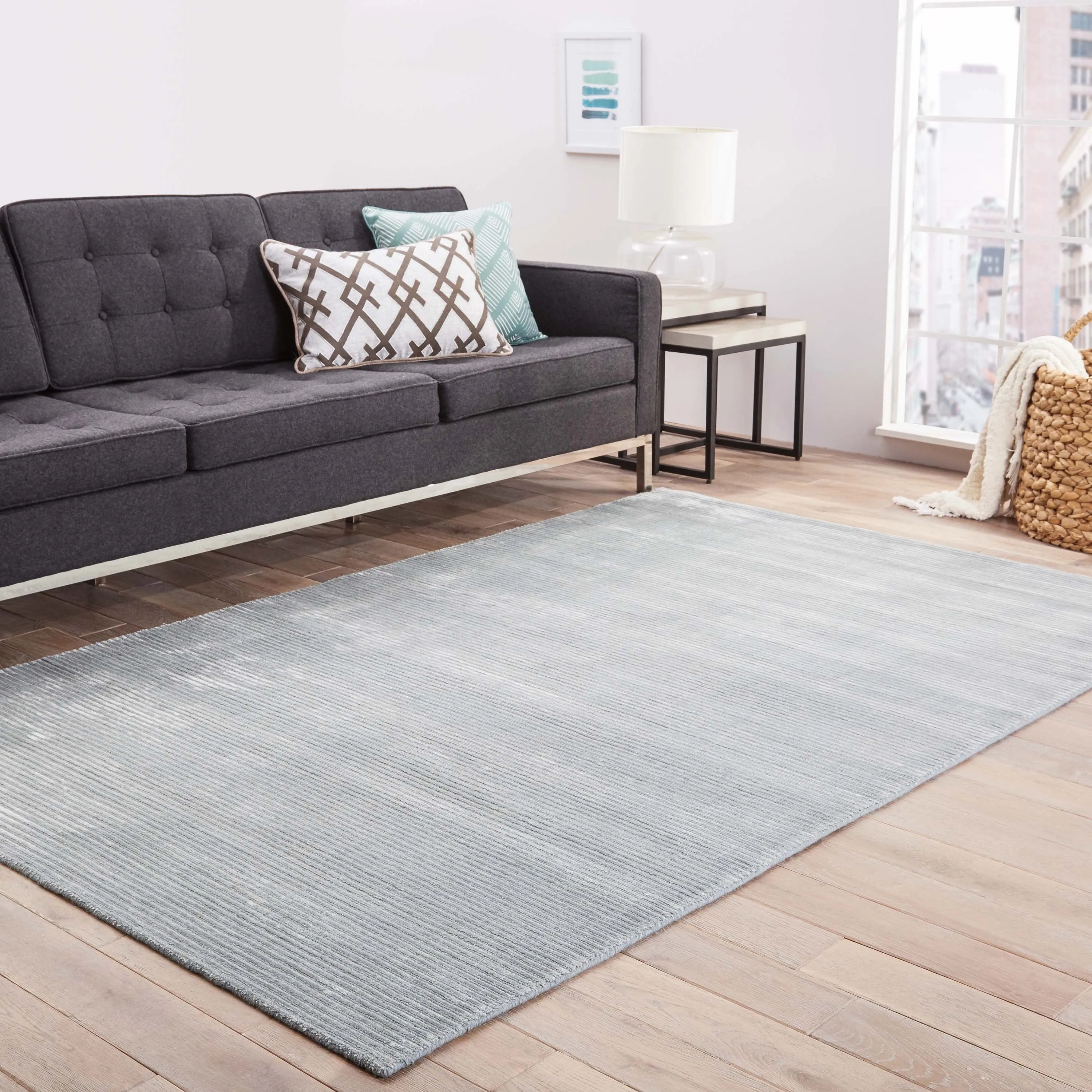 Phase Handmade Solid Color Textured Wool/ Viscose Area Rug