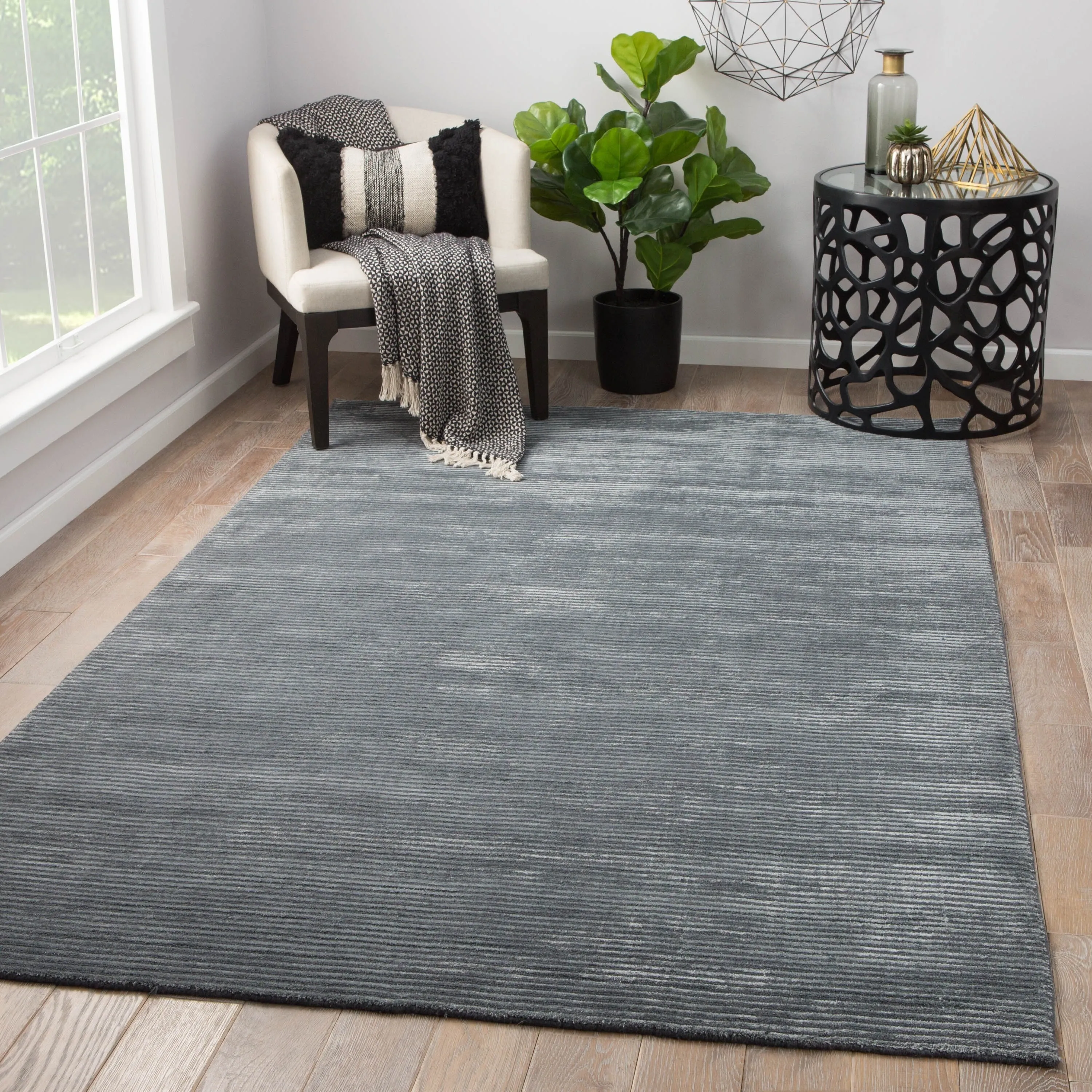 Phase Handmade Solid Color Textured Wool/ Viscose Area Rug