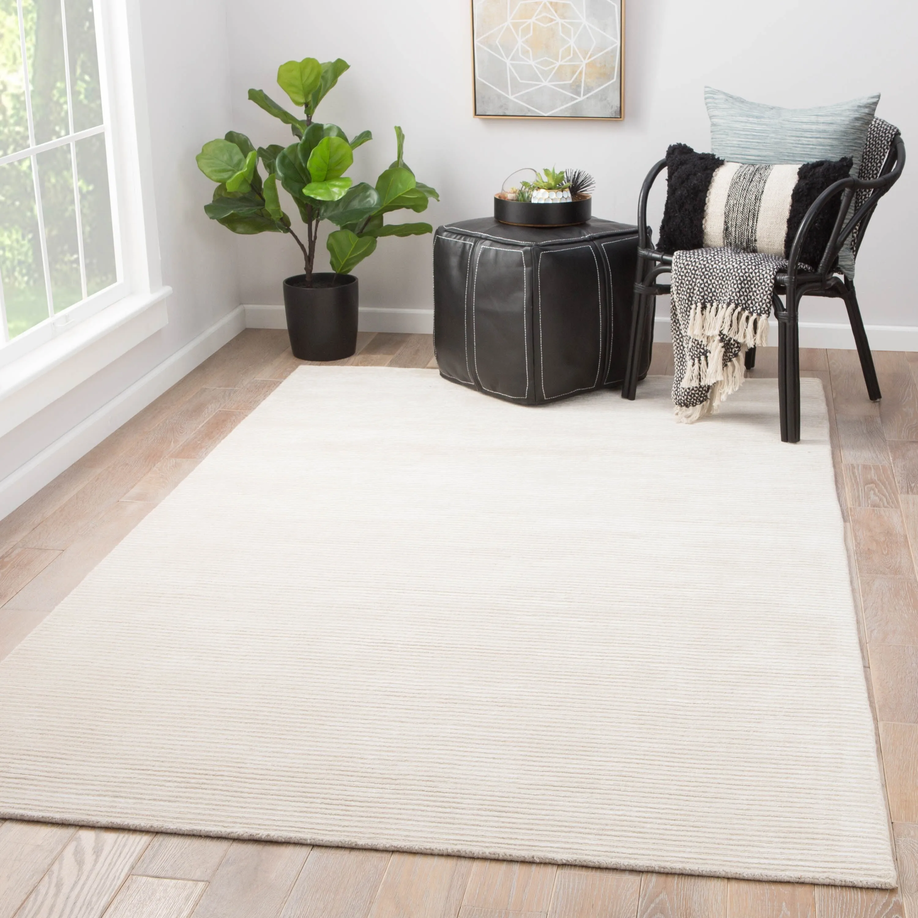 Phase Handmade Solid Color Textured Wool/ Viscose Area Rug