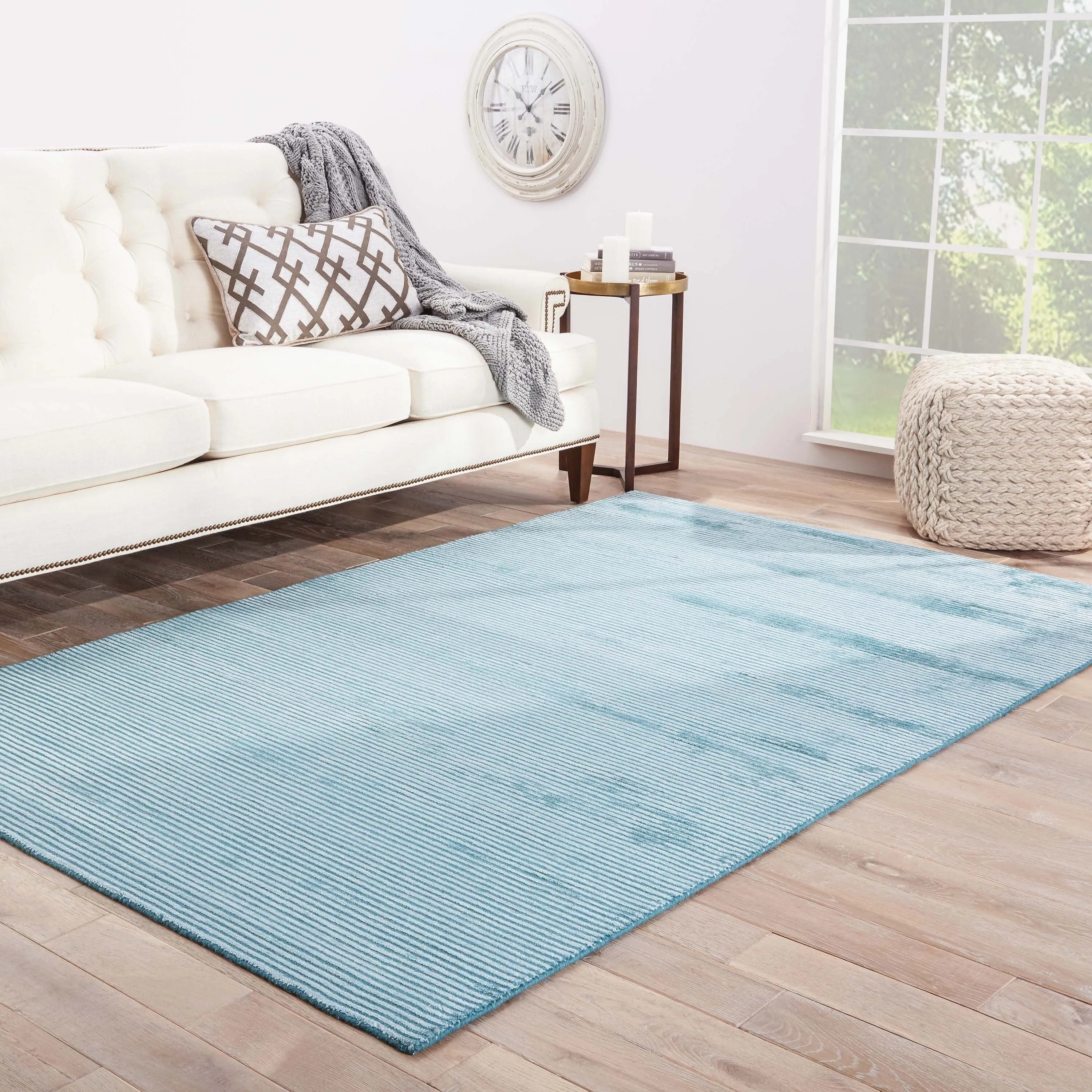 Phase Handmade Solid Color Textured Wool/ Viscose Area Rug