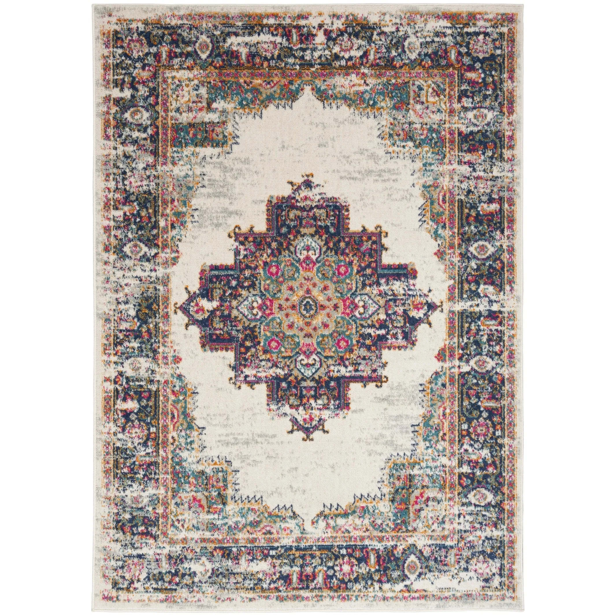 Porch & Den Dobbin Vintage Persian Medallion Farmhouse Area Rug