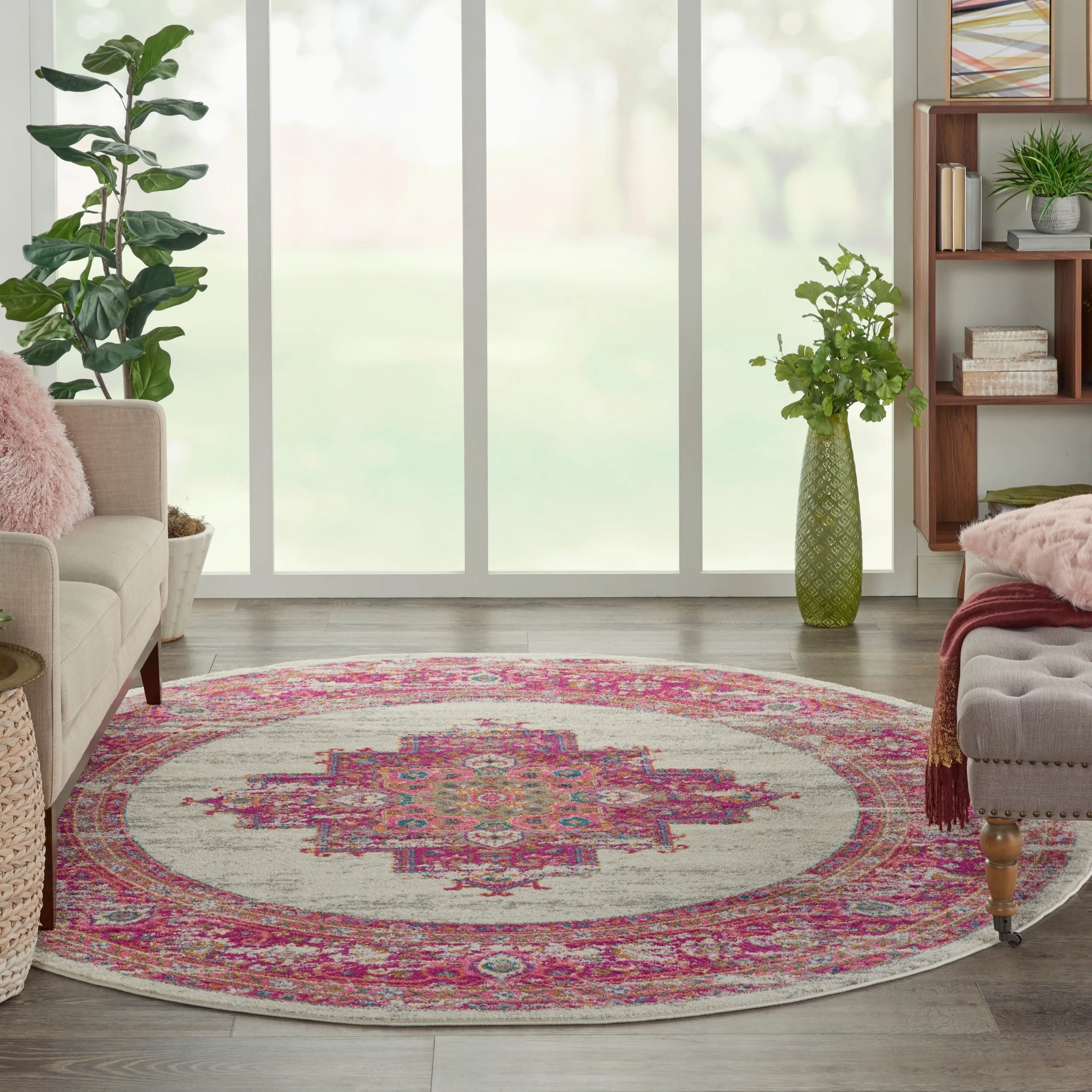 Porch & Den Dobbin Vintage Persian Medallion Farmhouse Area Rug