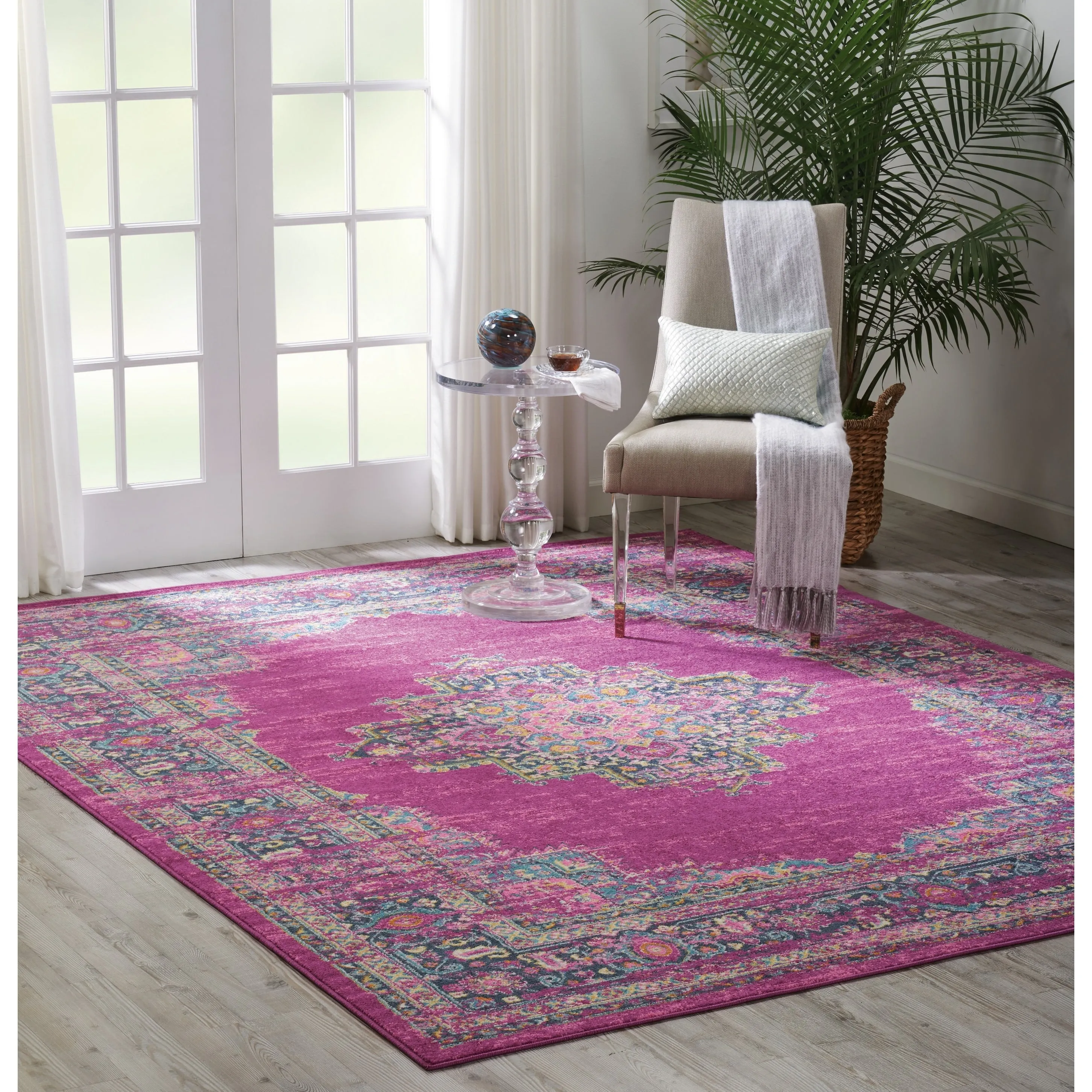 Porch & Den Dobbin Vintage Persian Medallion Farmhouse Area Rug