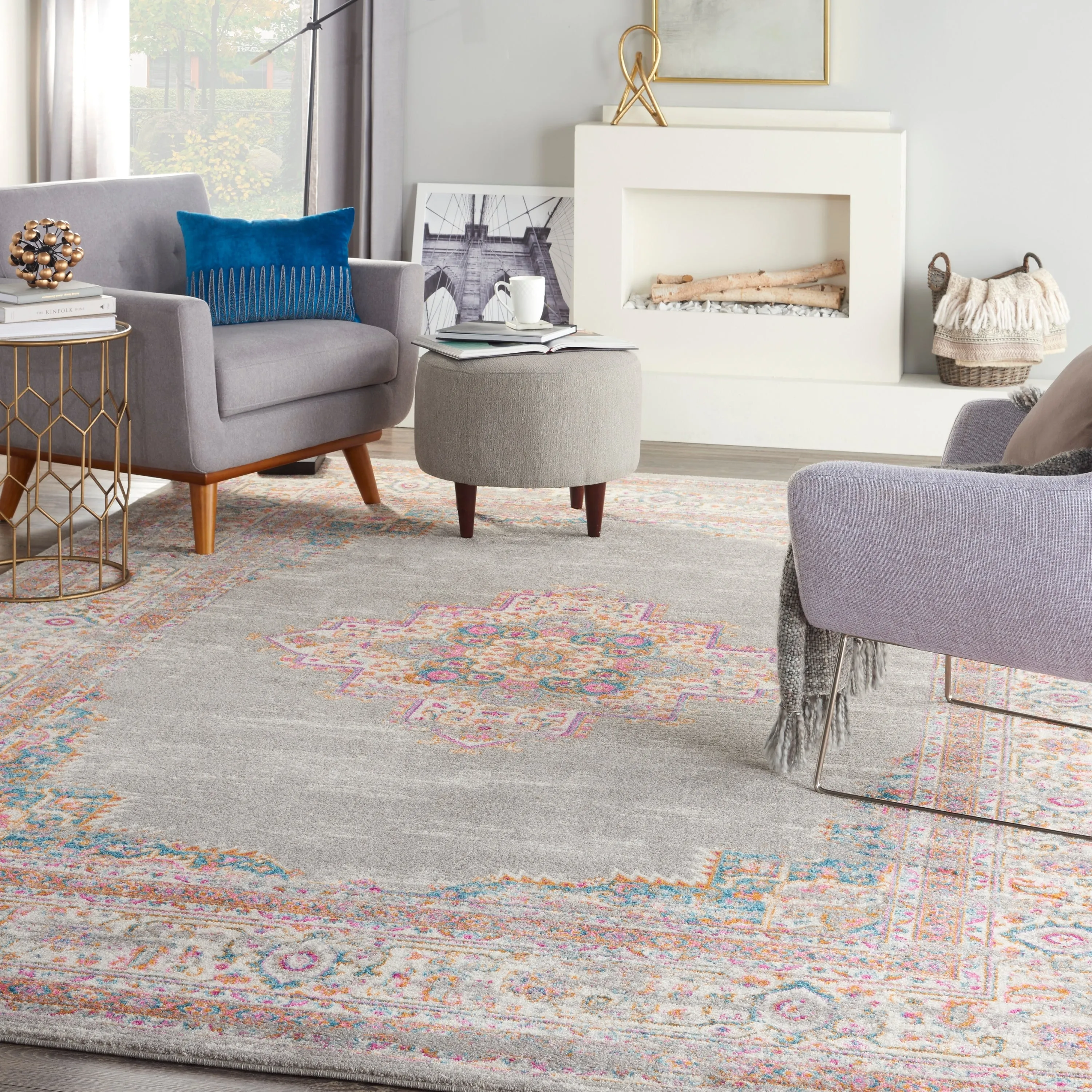 Porch & Den Dobbin Vintage Persian Medallion Farmhouse Area Rug