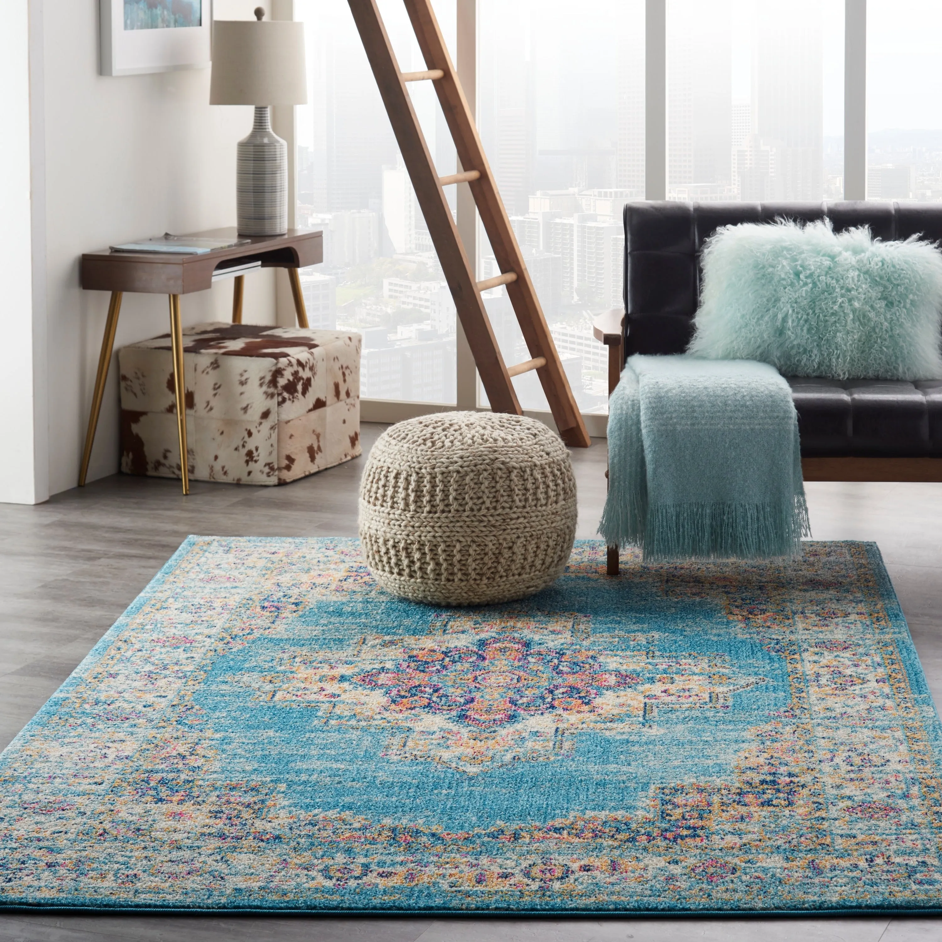 Porch & Den Dobbin Vintage Persian Medallion Farmhouse Area Rug