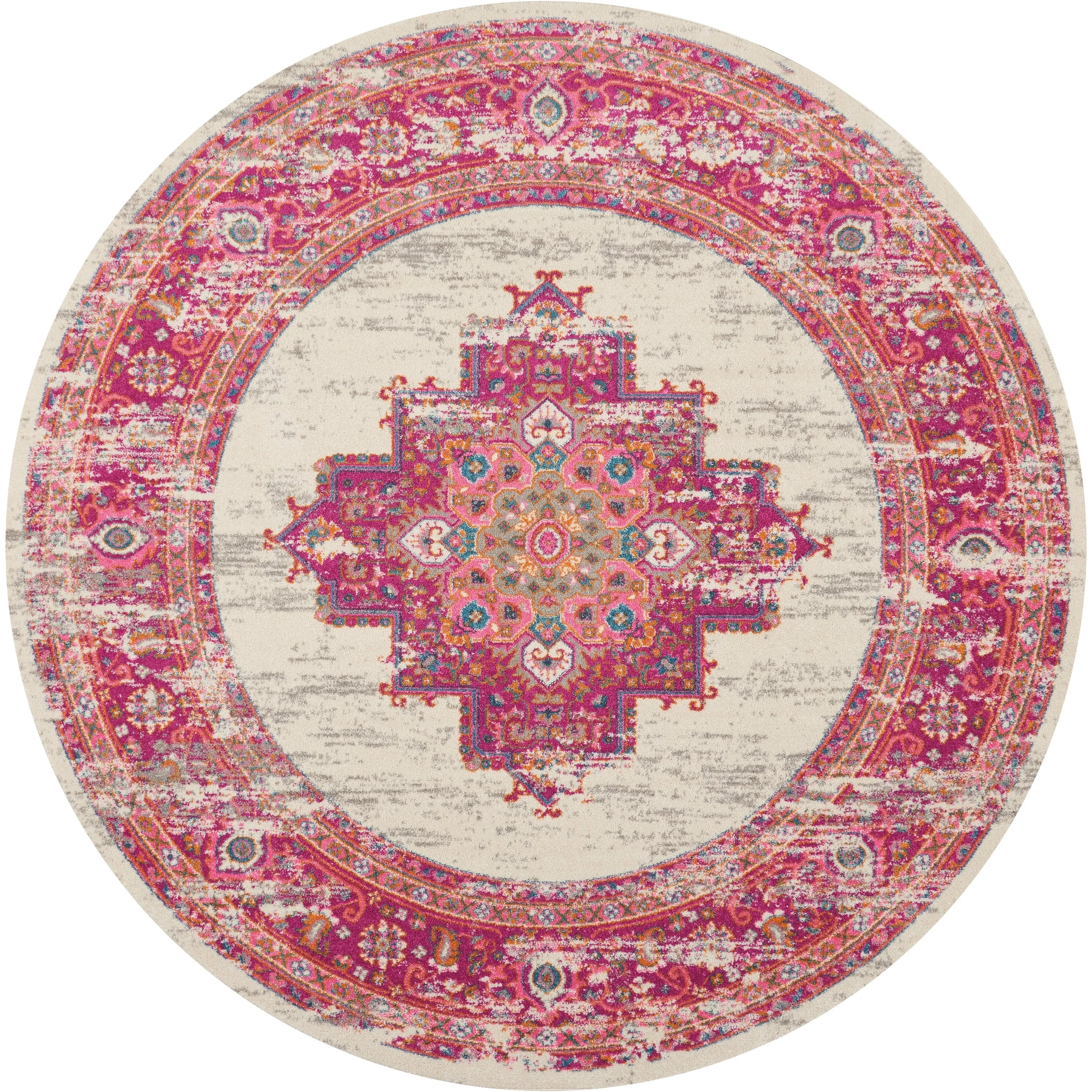 Porch & Den Dobbin Vintage Persian Medallion Farmhouse Area Rug