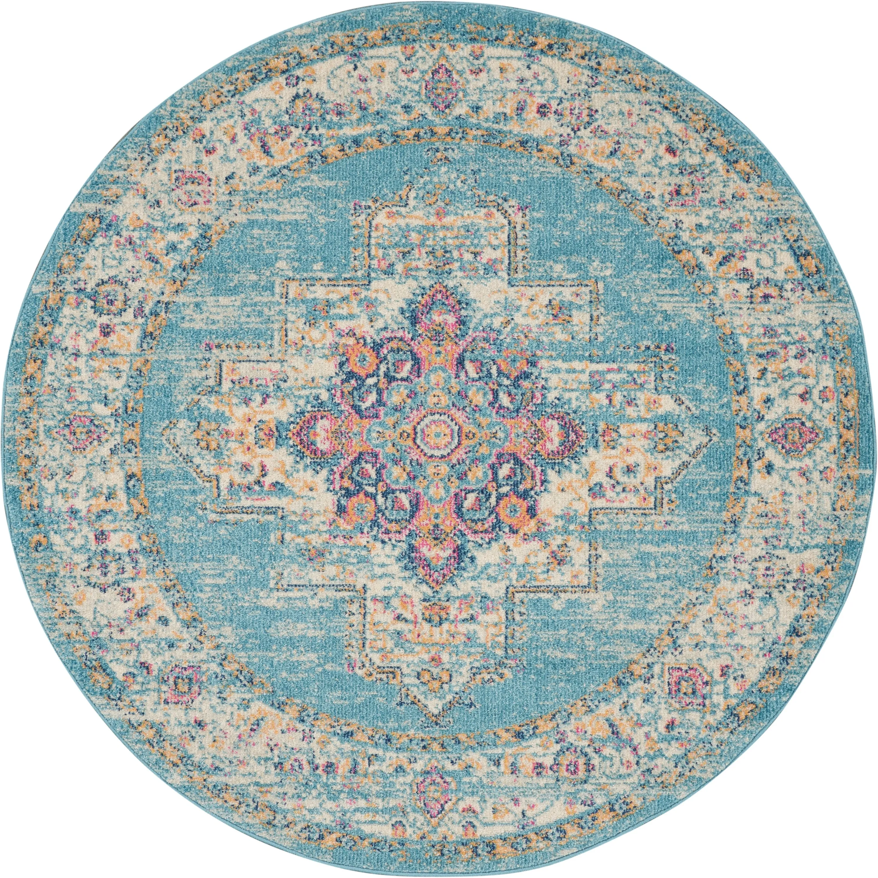 Porch & Den Dobbin Vintage Persian Medallion Farmhouse Area Rug