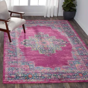 Porch & Den Dobbin Vintage Persian Medallion Farmhouse Area Rug
