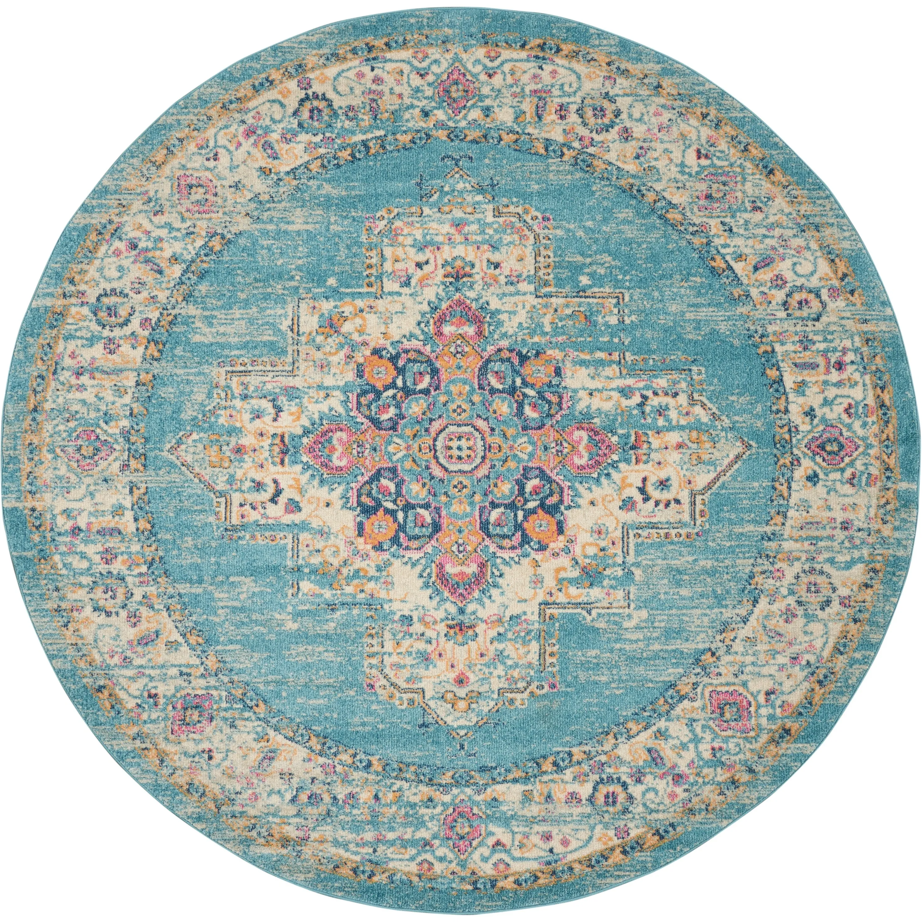 Porch & Den Dobbin Vintage Persian Medallion Farmhouse Area Rug