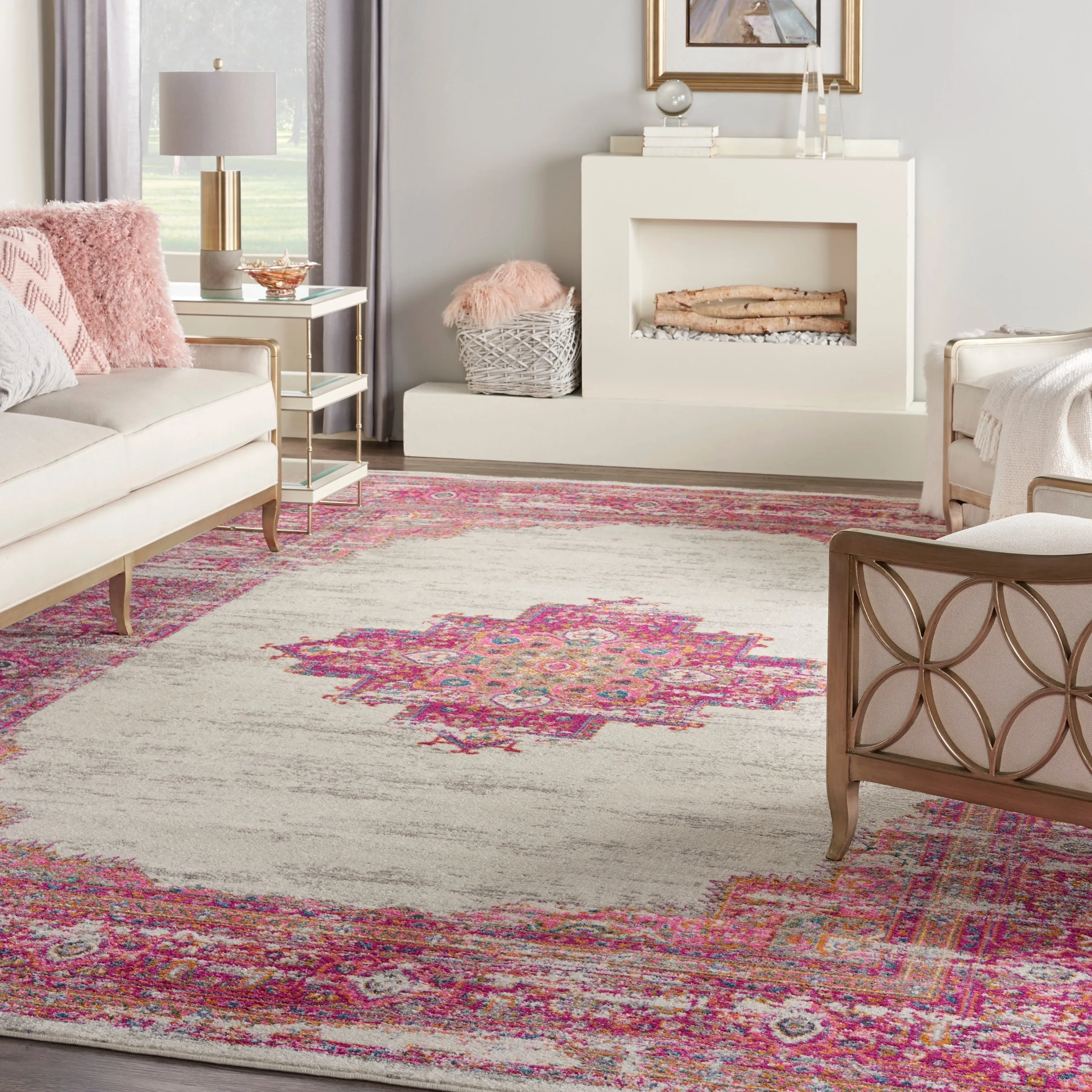 Porch & Den Dobbin Vintage Persian Medallion Farmhouse Area Rug