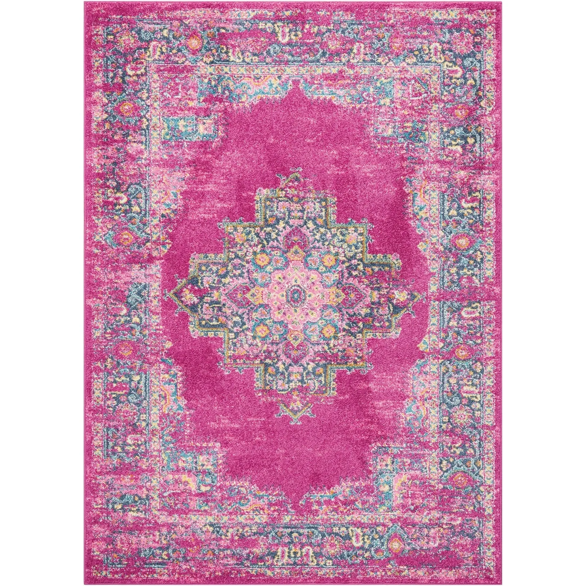Porch & Den Dobbin Vintage Persian Medallion Farmhouse Area Rug