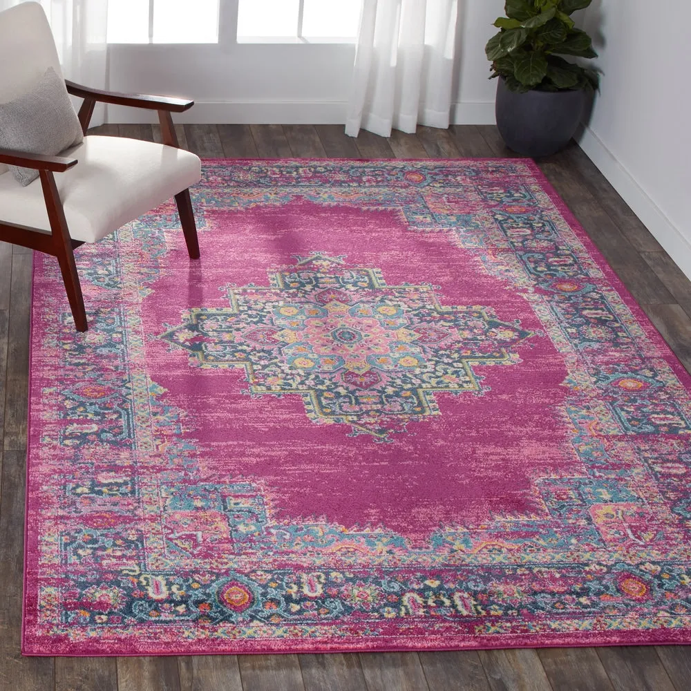 Porch & Den Dobbin Vintage Persian Medallion Farmhouse Area Rug