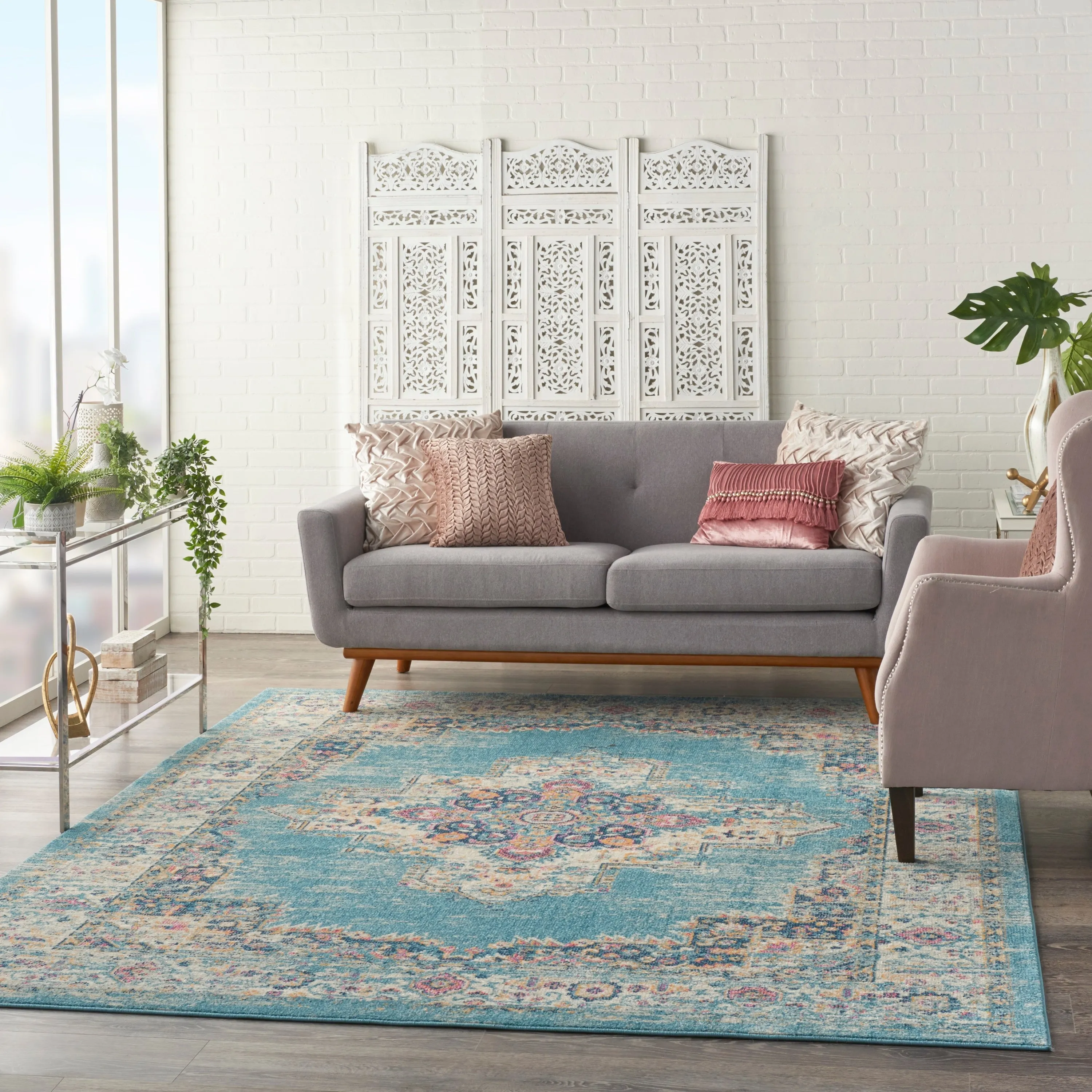 Porch & Den Dobbin Vintage Persian Medallion Farmhouse Area Rug