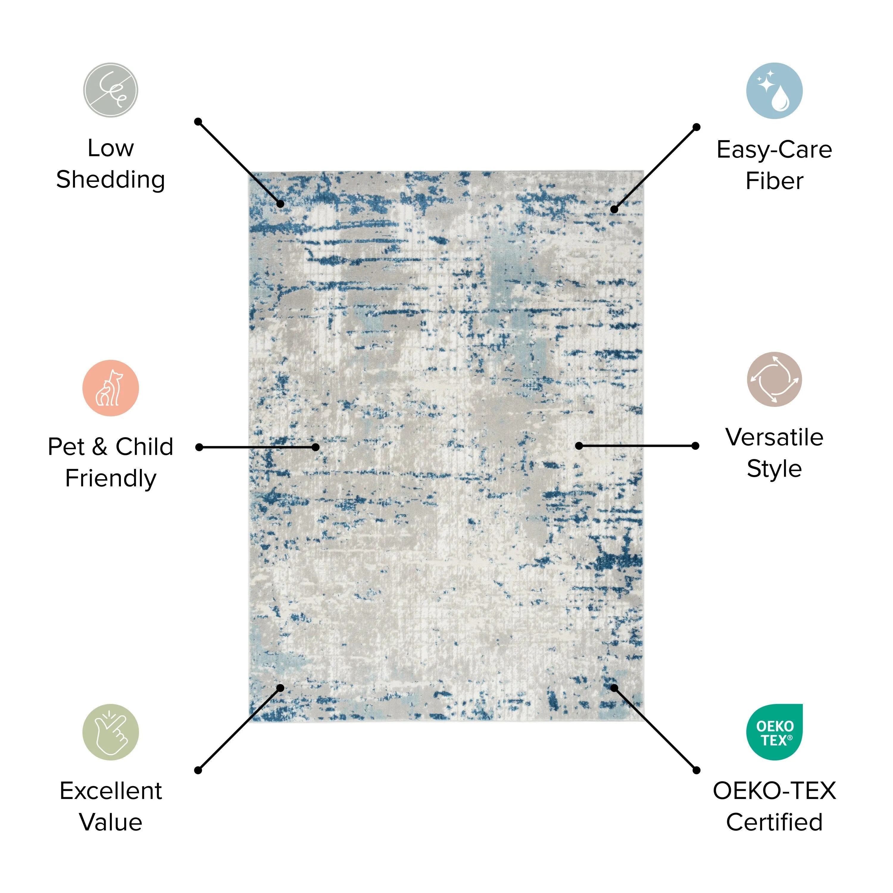 Porch & Den Meadowbrook Distressed Area Rug