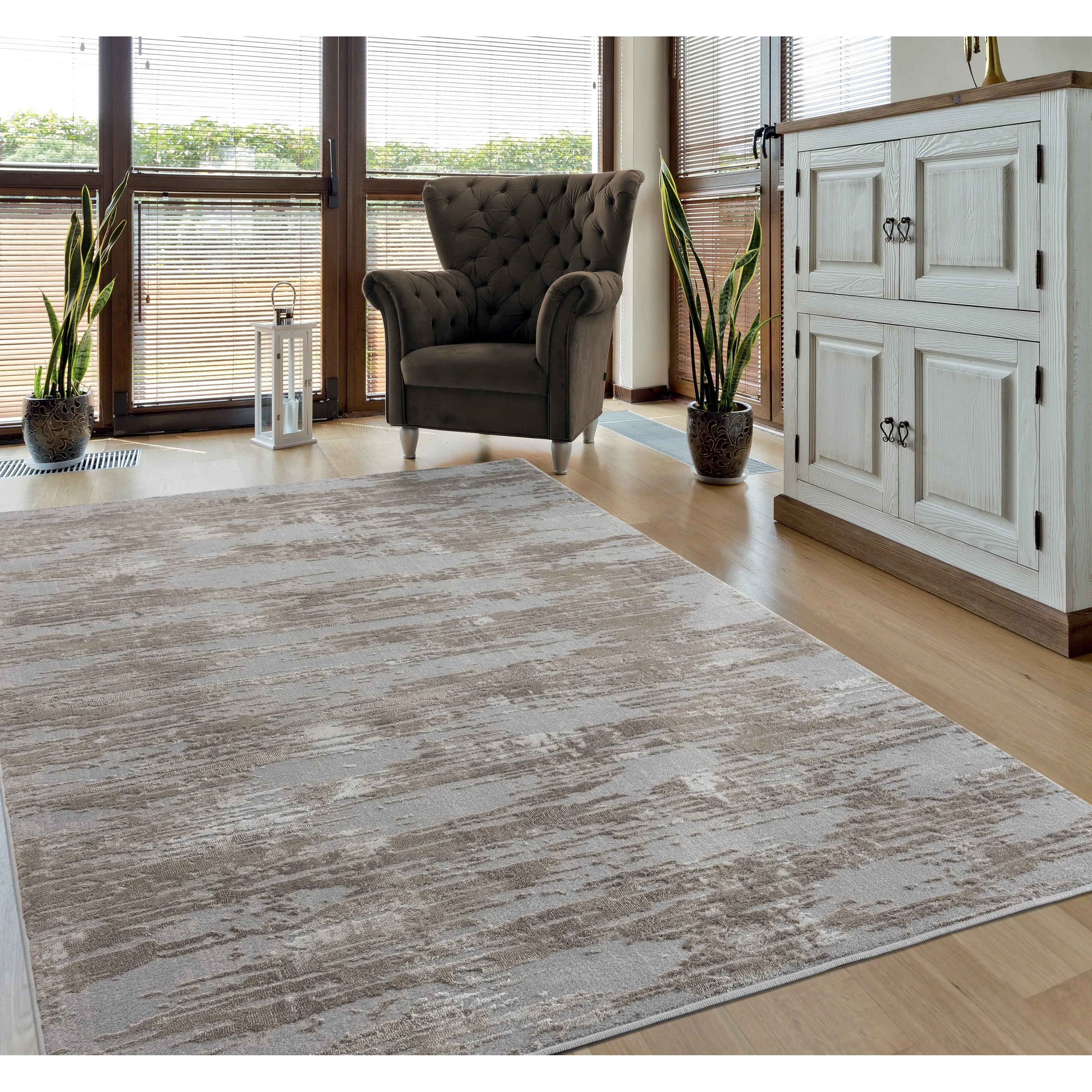 Porch & Den Reusser Hi-low Abstract Striation Area Rug