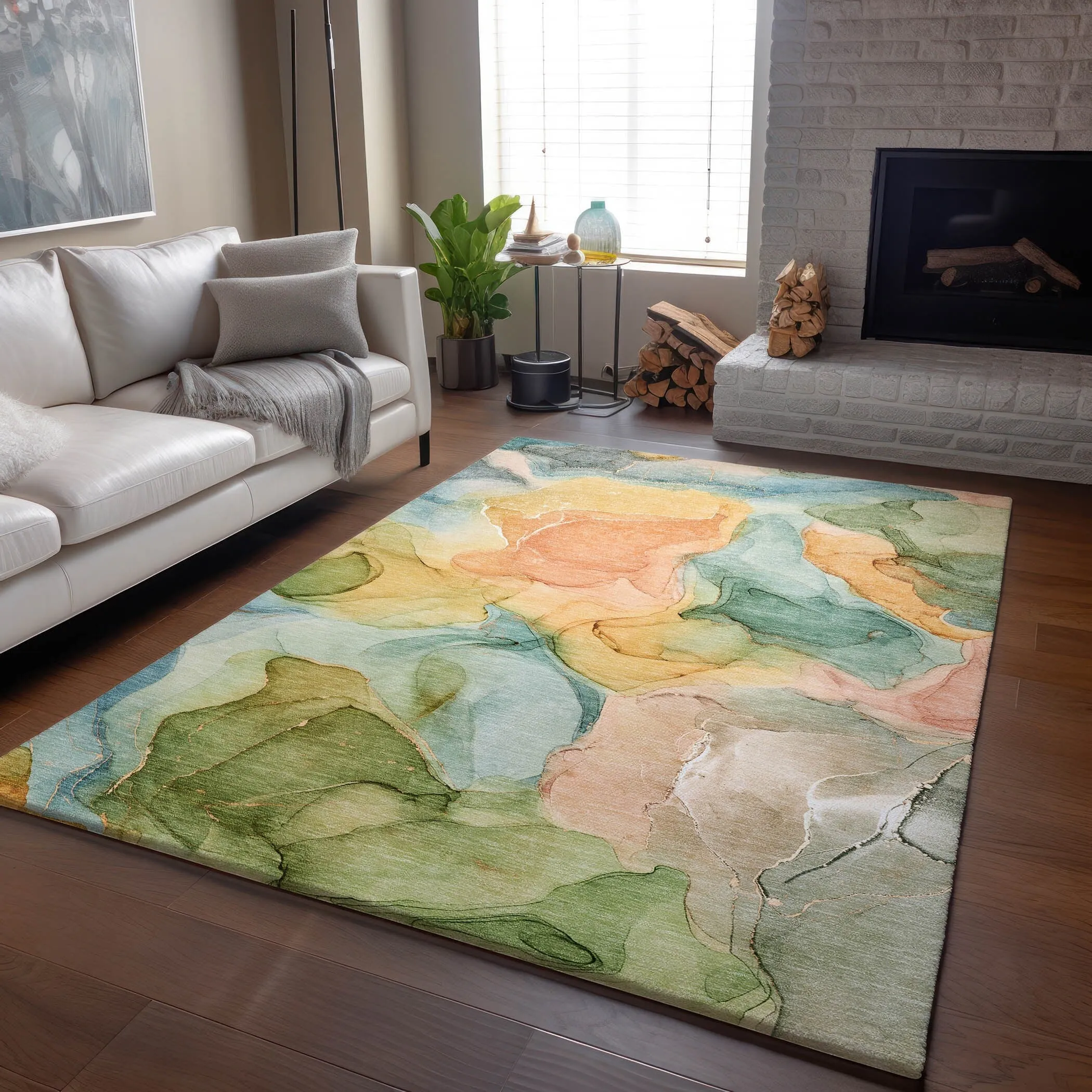 Premium Washable Super Soft Abstract Watercolor Mayfield Rug