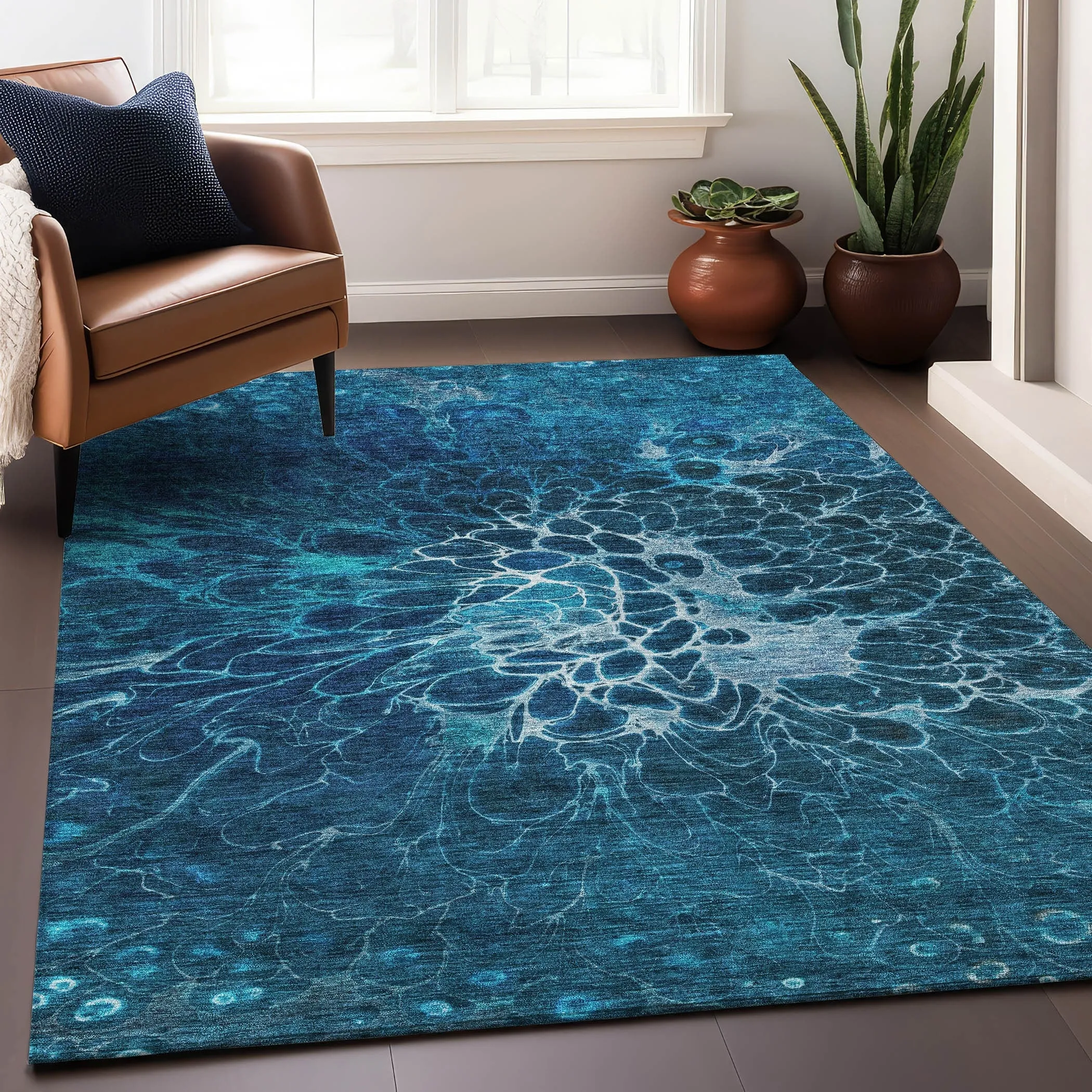 Premium Washable Super Soft Modern Floral Mayfield Rug