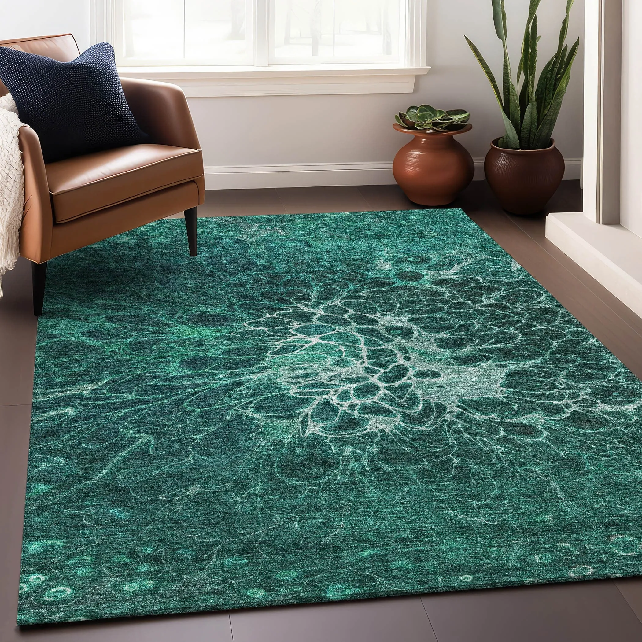 Premium Washable Super Soft Modern Floral Mayfield Rug
