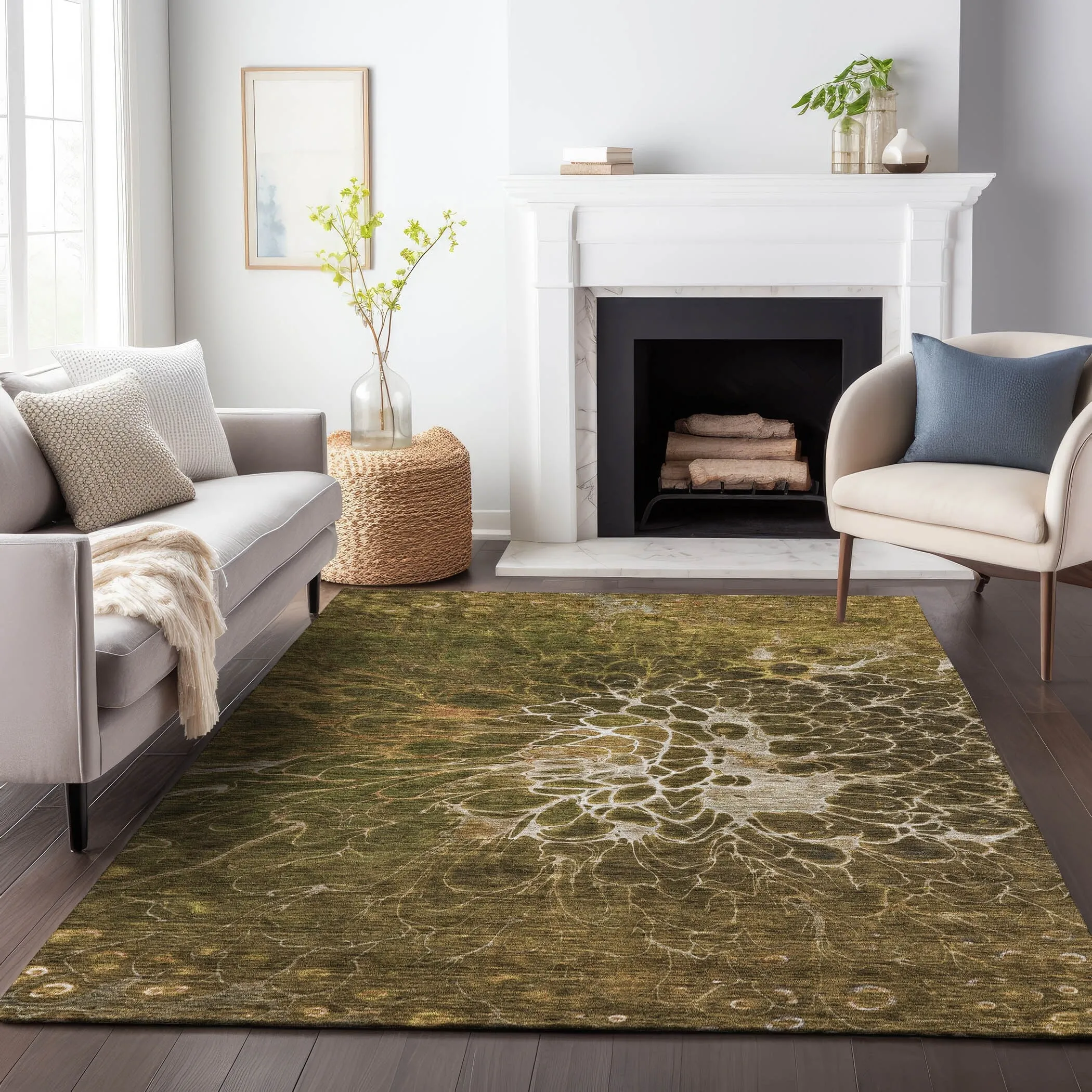 Premium Washable Super Soft Modern Floral Mayfield Rug